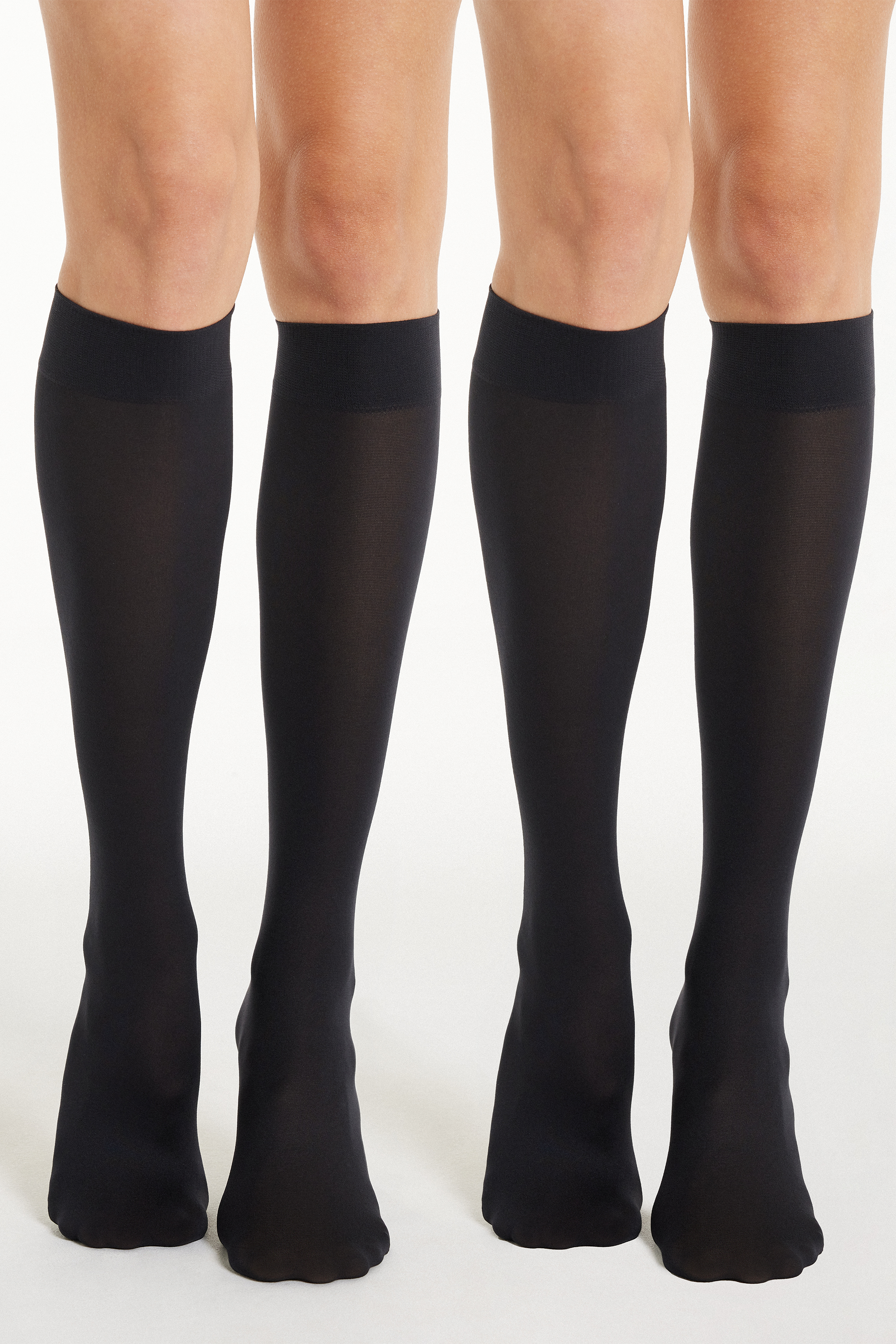 2 Pairs of 50 Denier Microfiber Knee-High Stockings