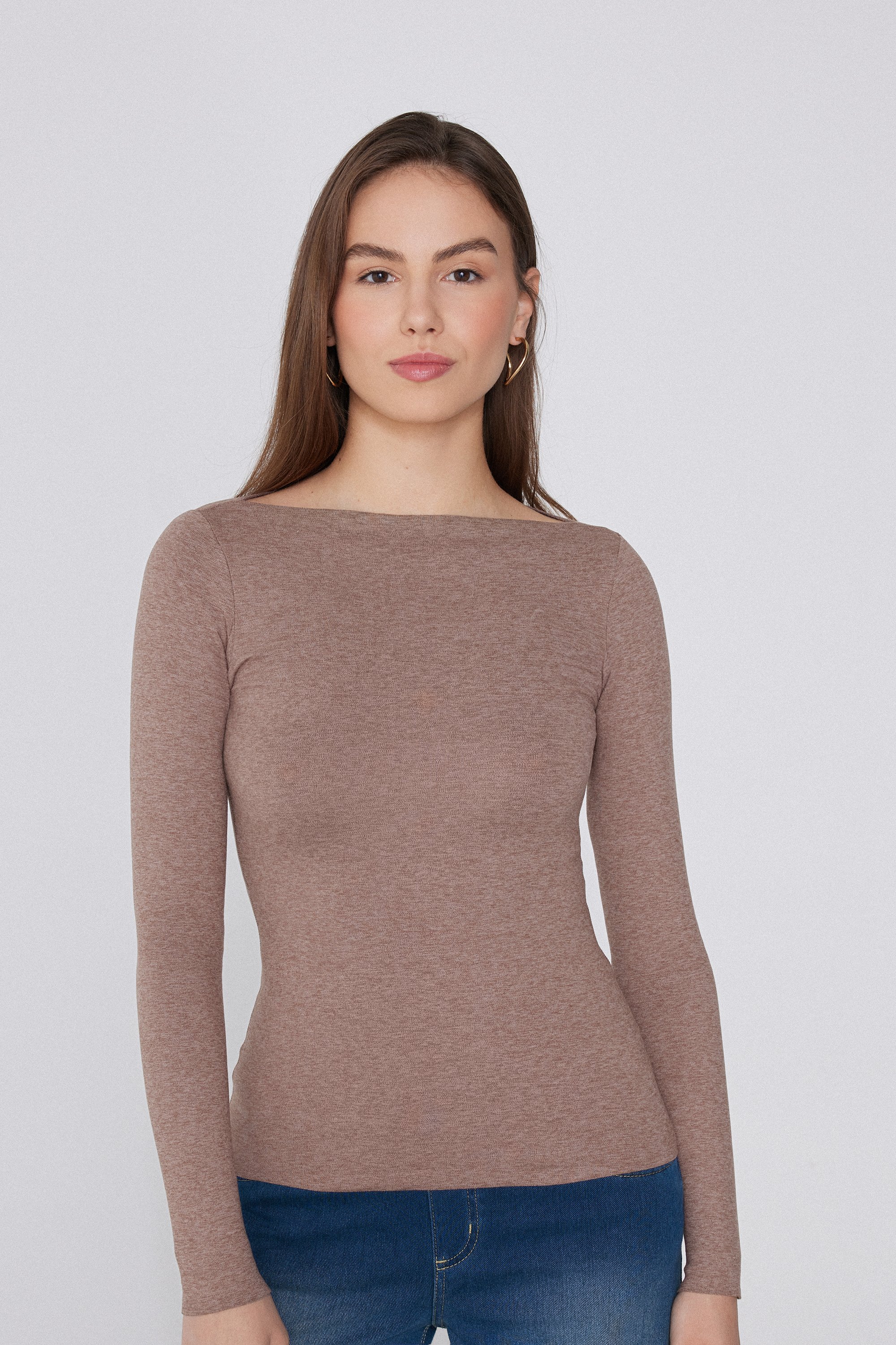 トップス THE SHISHIKUI Boat neck / CAMEL Camel Courchevel Milano