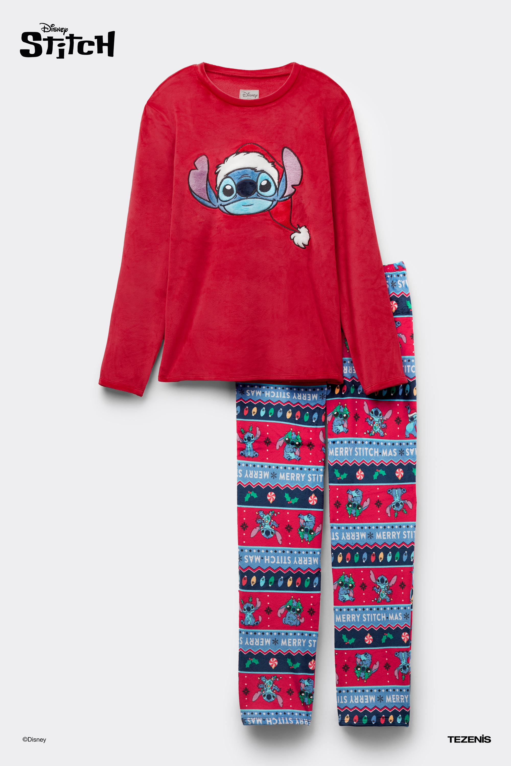 Pijama Lungă Micro-fleece Stitch Disney Crăciun