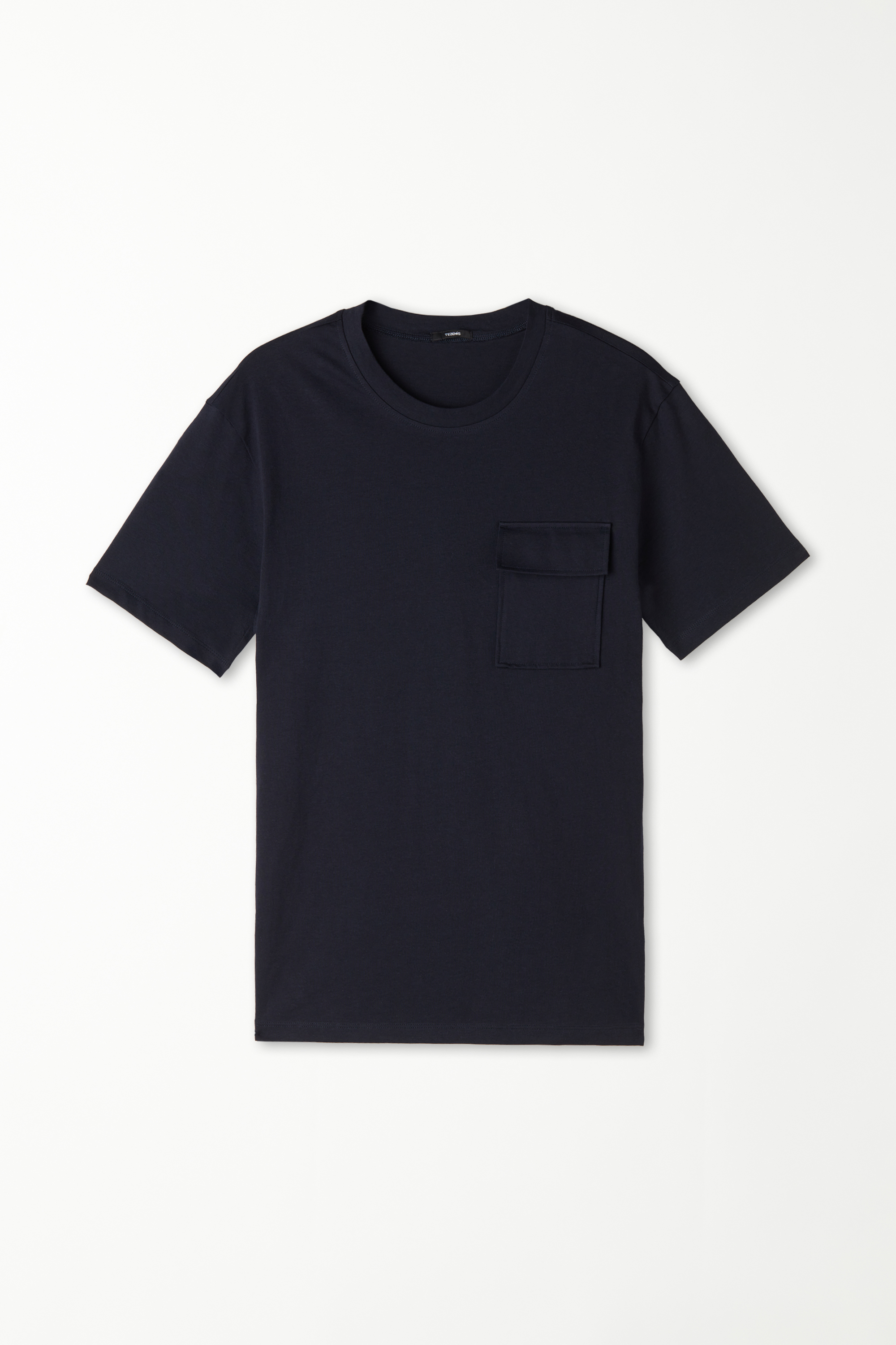 T-shirt Ras-du-cou en Coton avec Poche