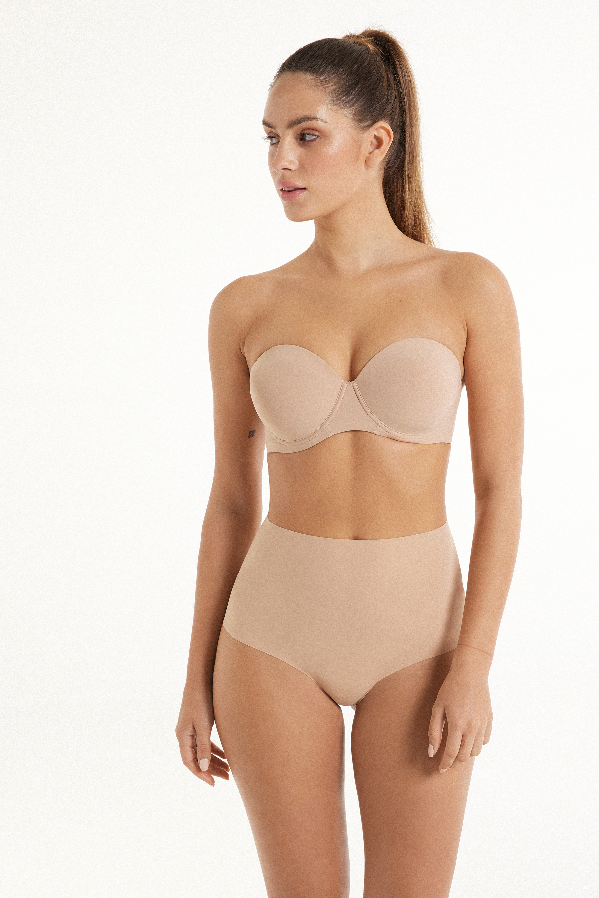 Soutien-gorge Bandeau Légèrement Rembourré Microfibre Recyclée Couvrance Maximale