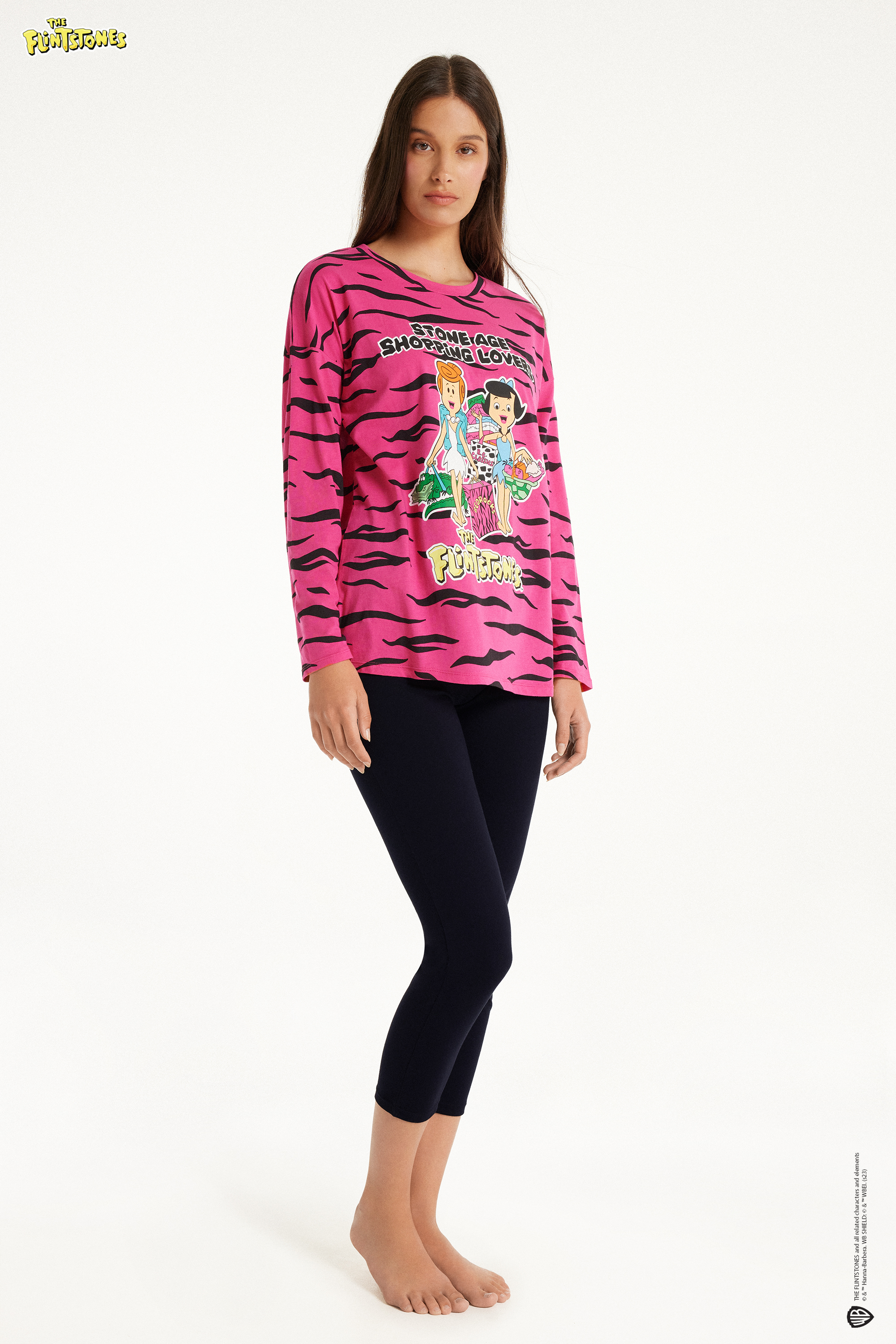 Langer Pyjama mit Flintstones-Print