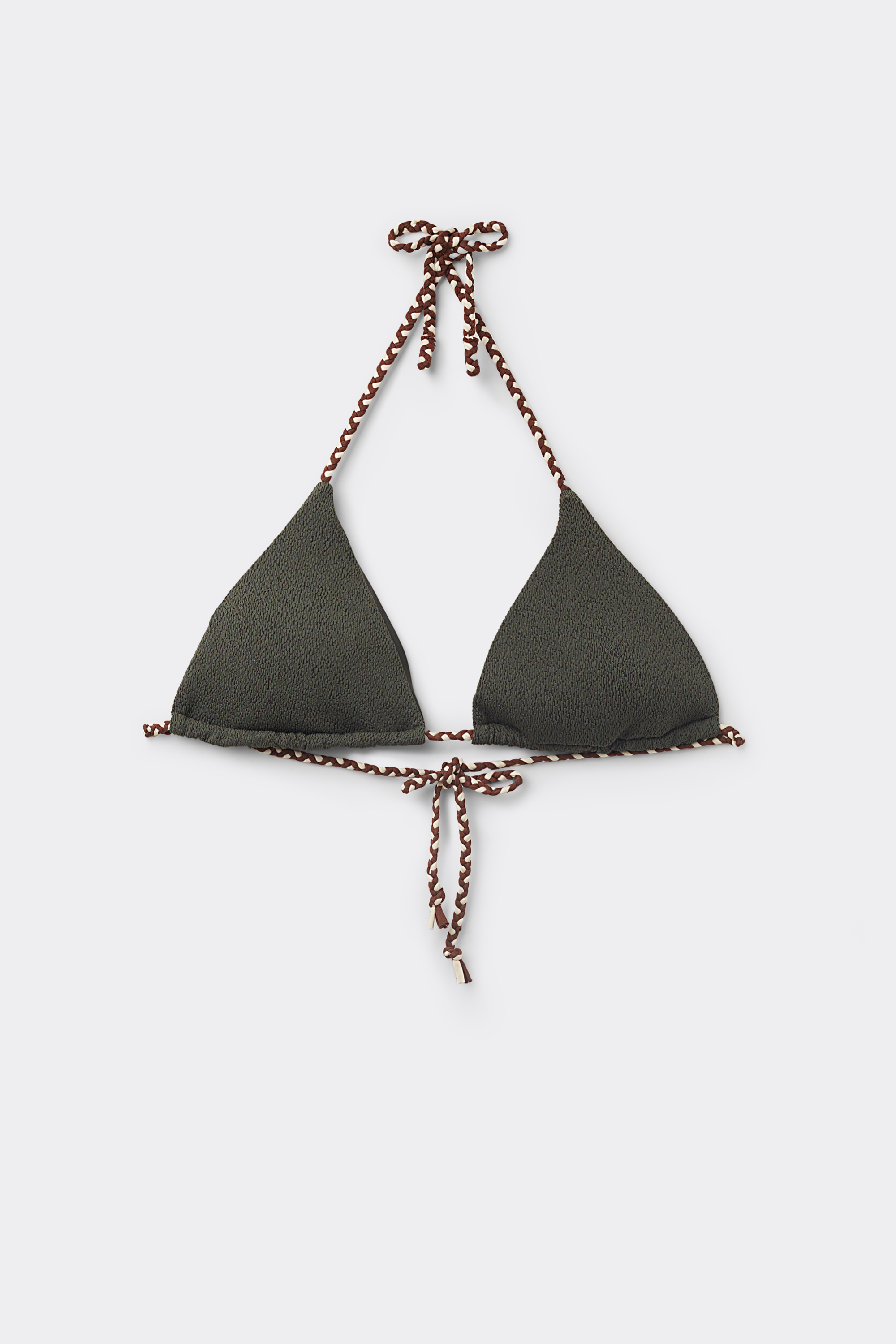 Tiki Texture Triangle Bikini Top with Removable Padding