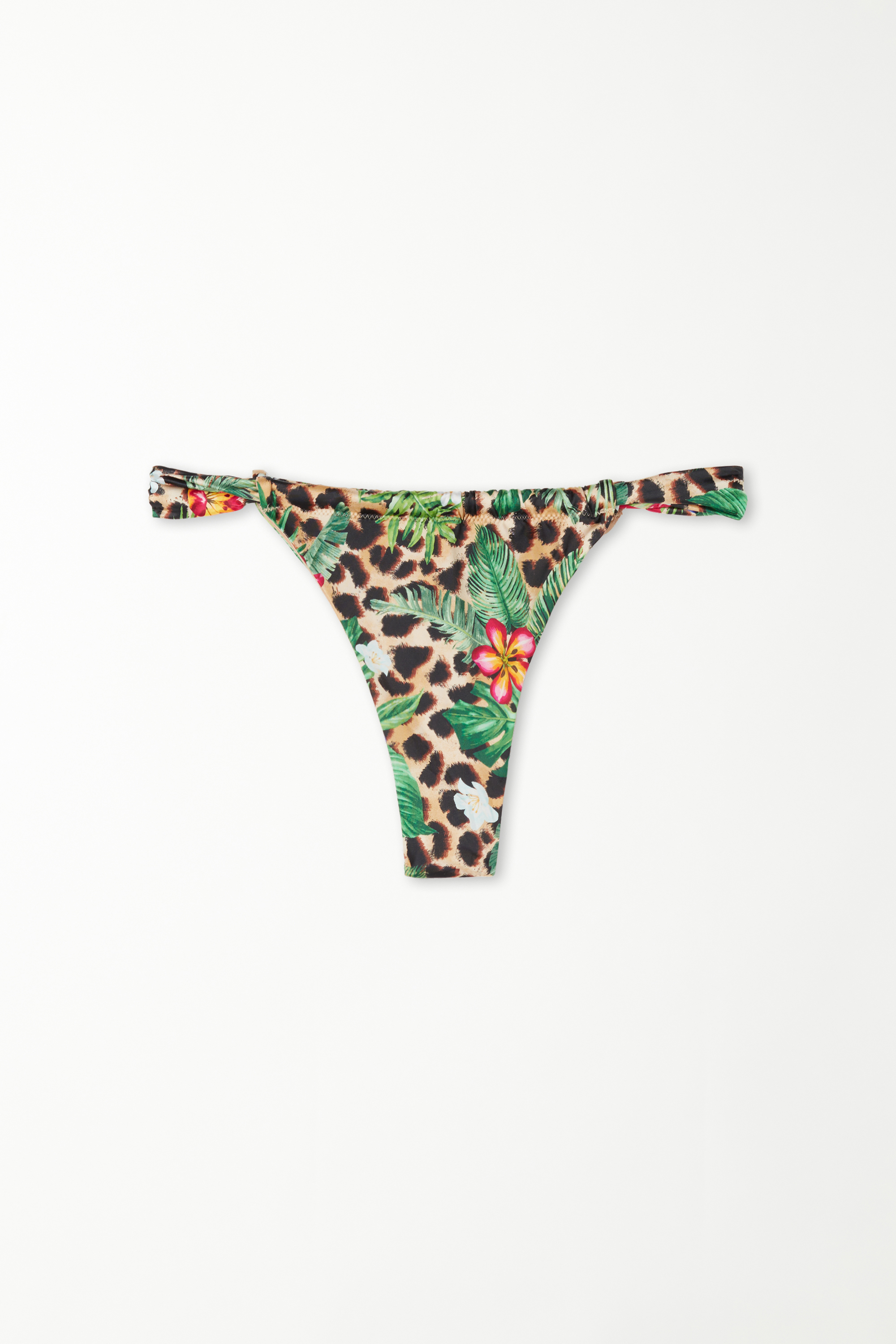 Wild Blossom Brazilian Bikini Briefs with Thin Tanga Panel