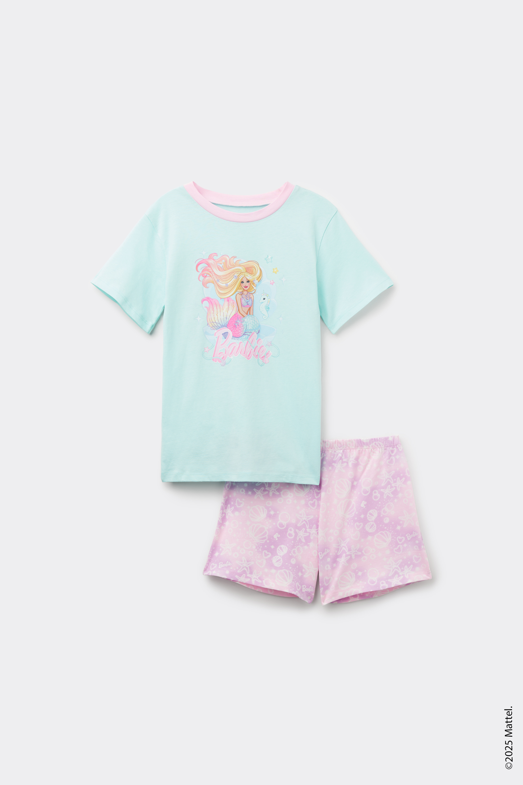 Pigiama Corto Cotone Bimba con Stampa Barbie