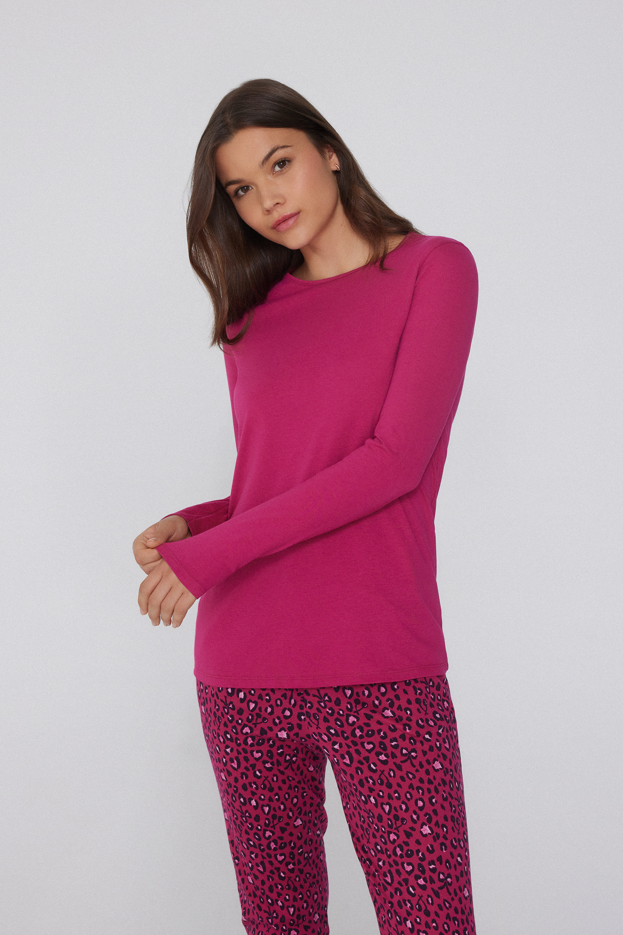 Maglia Maniche Lunghe Girocollo in 100% Cotone