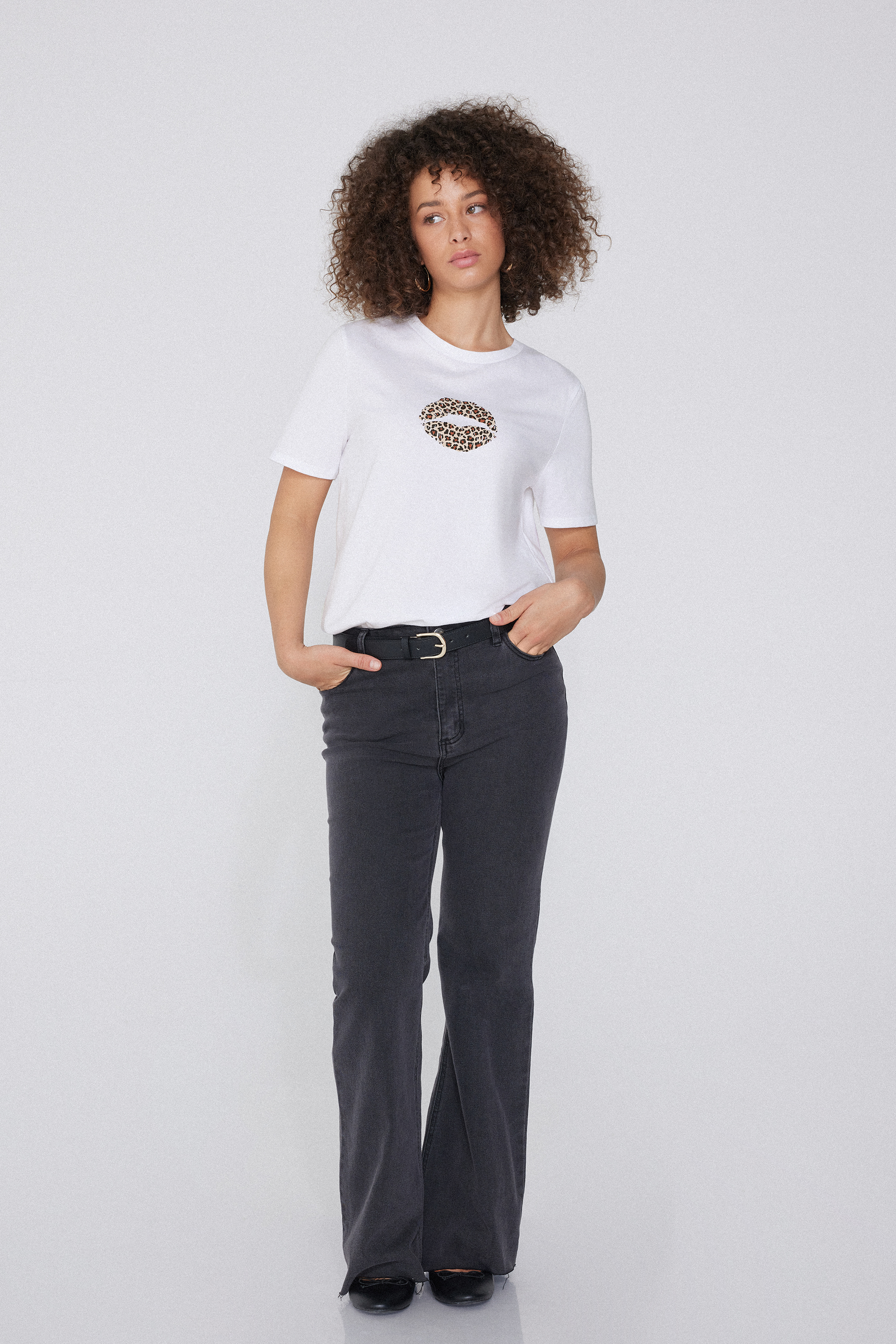 Βαμβακερό T-shirt με Στάμπα