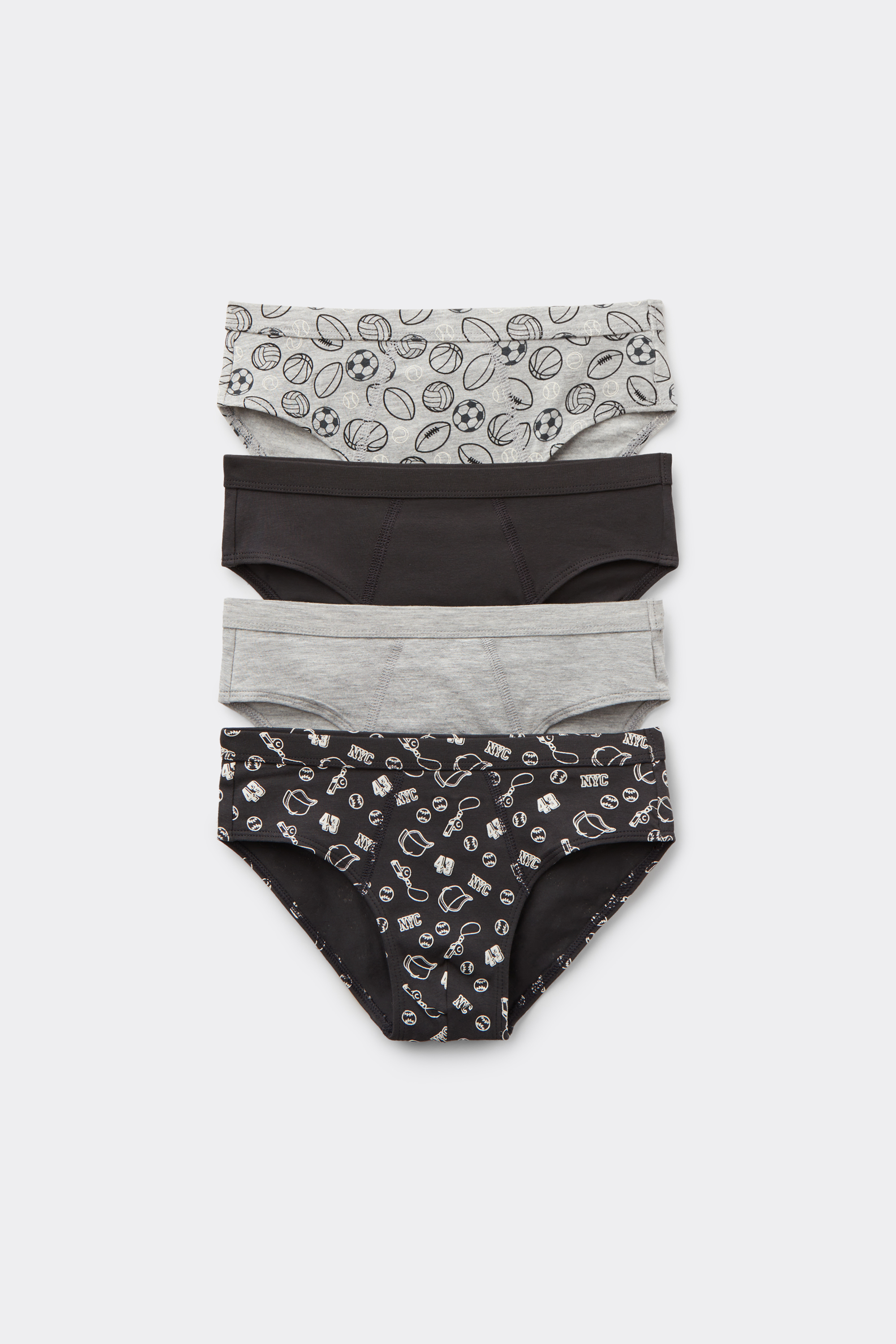 4 Paia di Slip Bimbo in Cotone Stampato