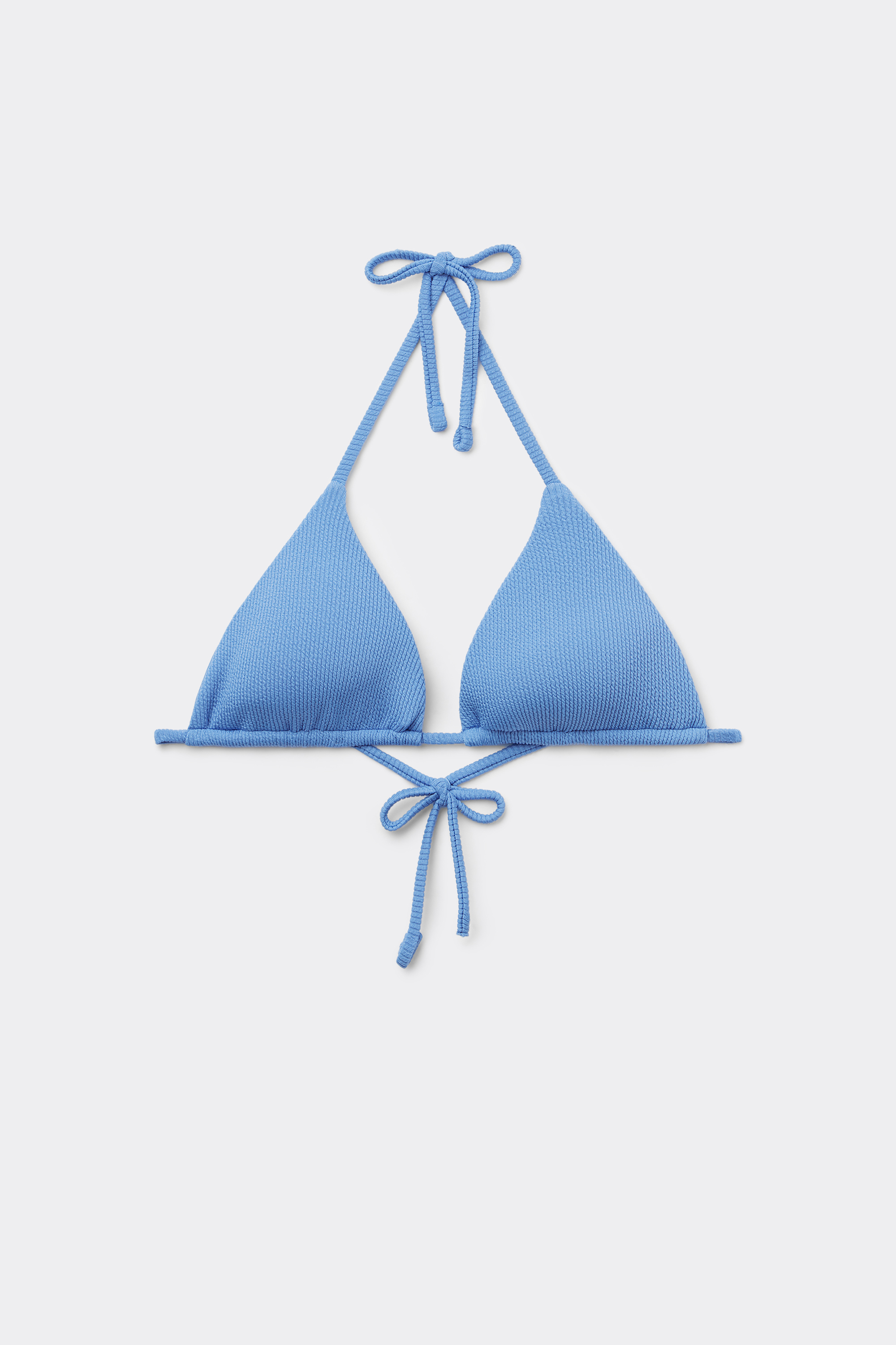 Bikini Triángulo Reciclado de Canalé Clásico con Relleno Extraíble