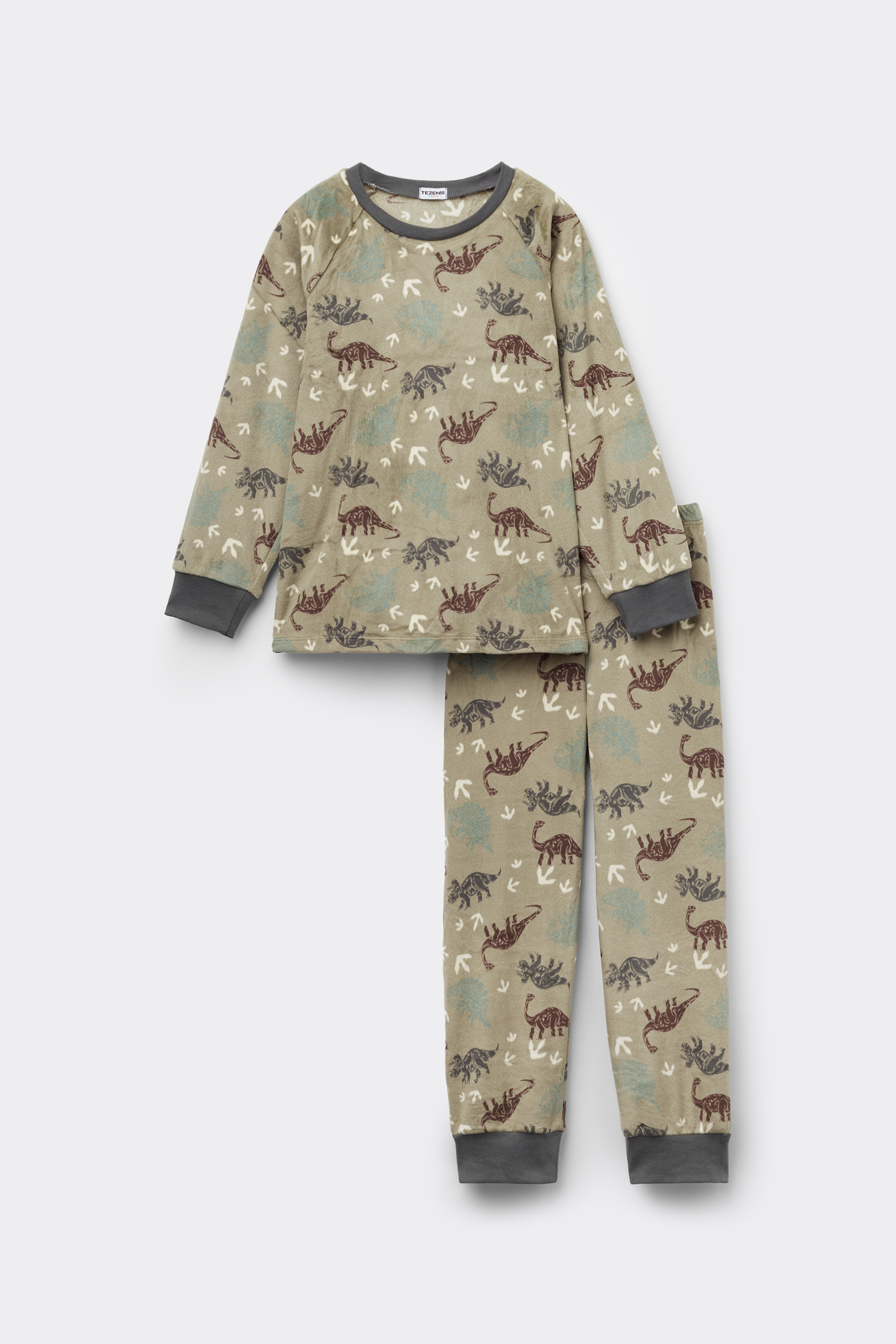 Boys’ Dinosaur Print Long Light Fleece Pyjamas