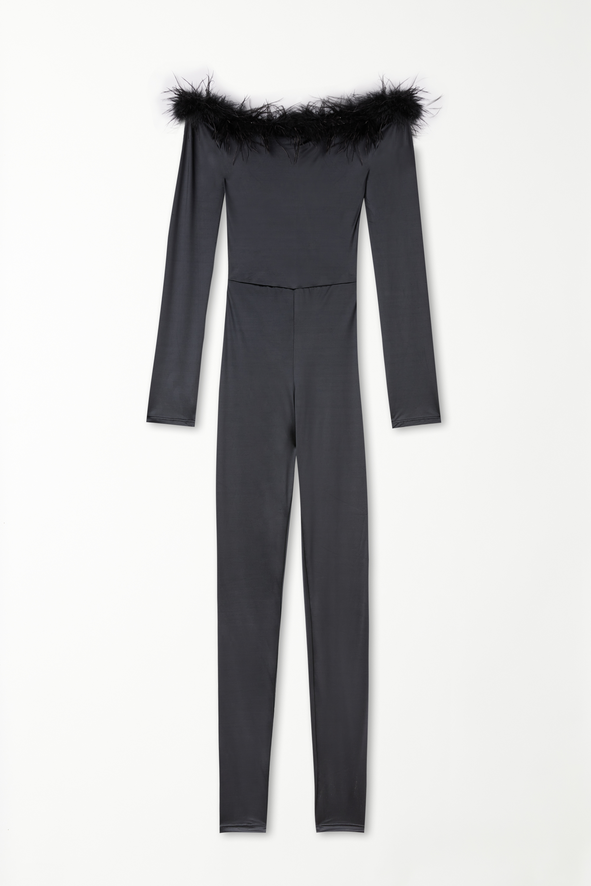 Limited Edition Microfibre Jumpsuit with Feathers