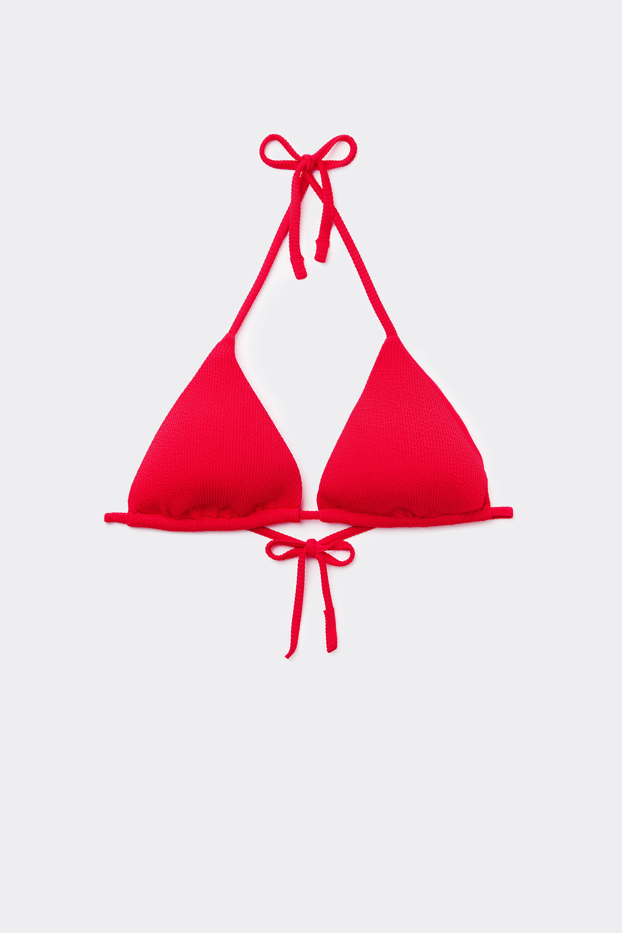 Bikini Triángulo Reciclado de Canalé Clásico con Relleno Extraíble