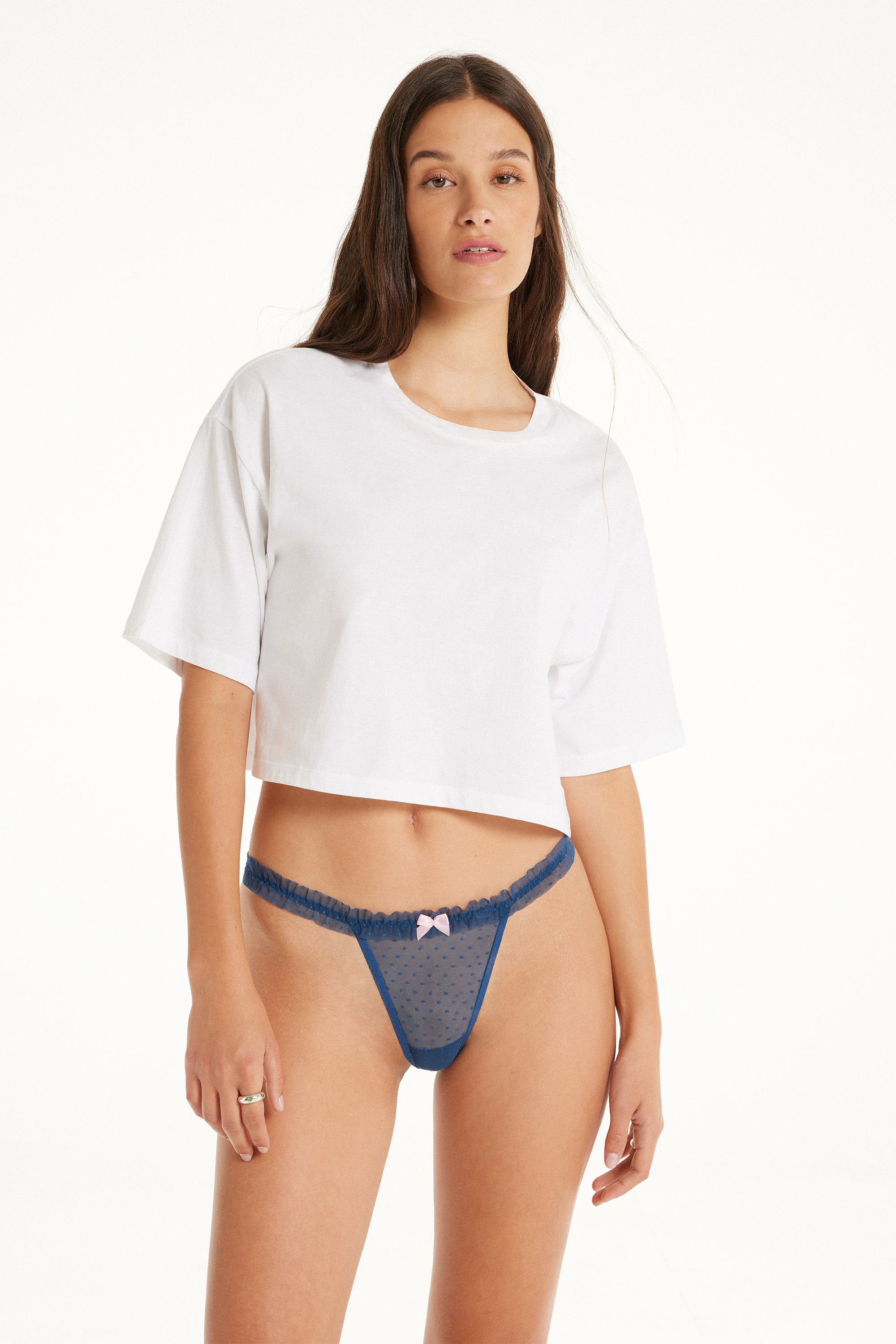 G-String With Thin Tanga-Style Panel and Ruching