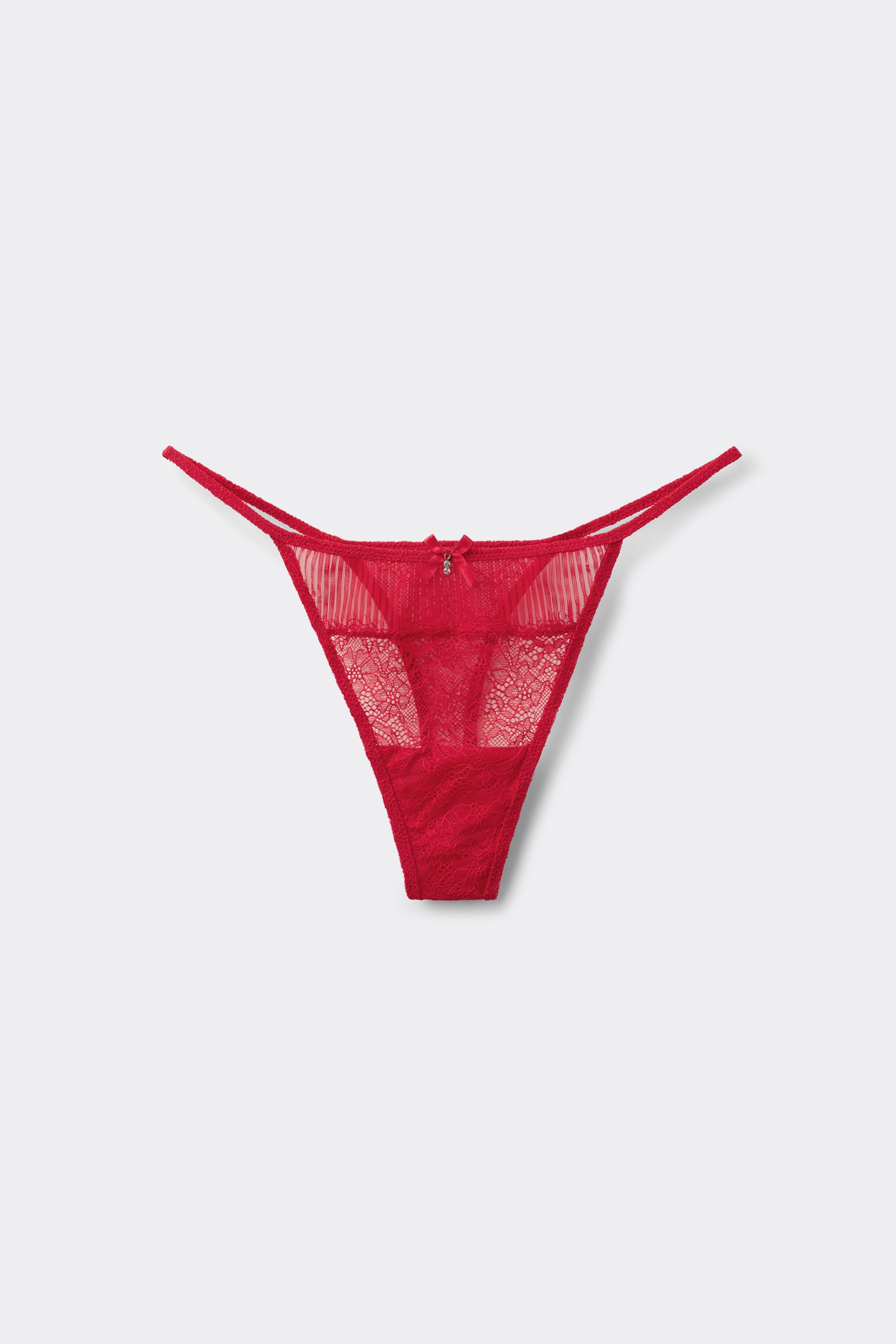 String mit Seitenband im Tanga-Stil Pretty Plissé Rot