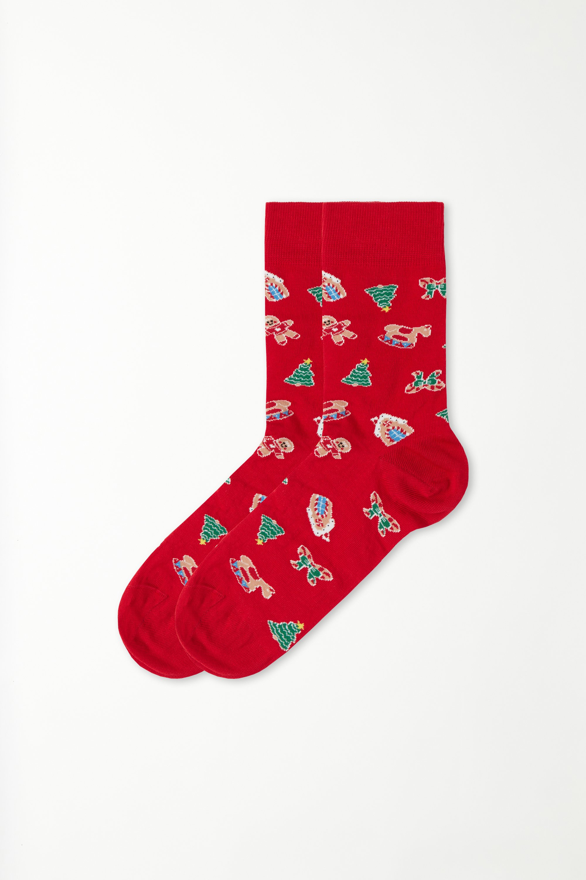 Men's Short Christmas Print Cotton Socks