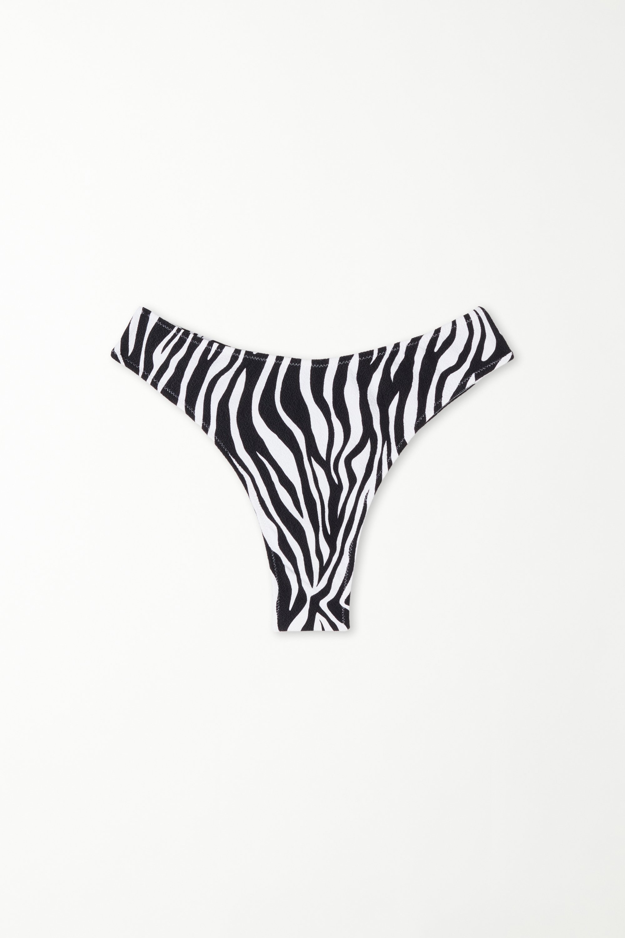 Braguita Brasileña de Bikini de Pernera Alta con la Parte Delantera Más Baja Timeless Zebra