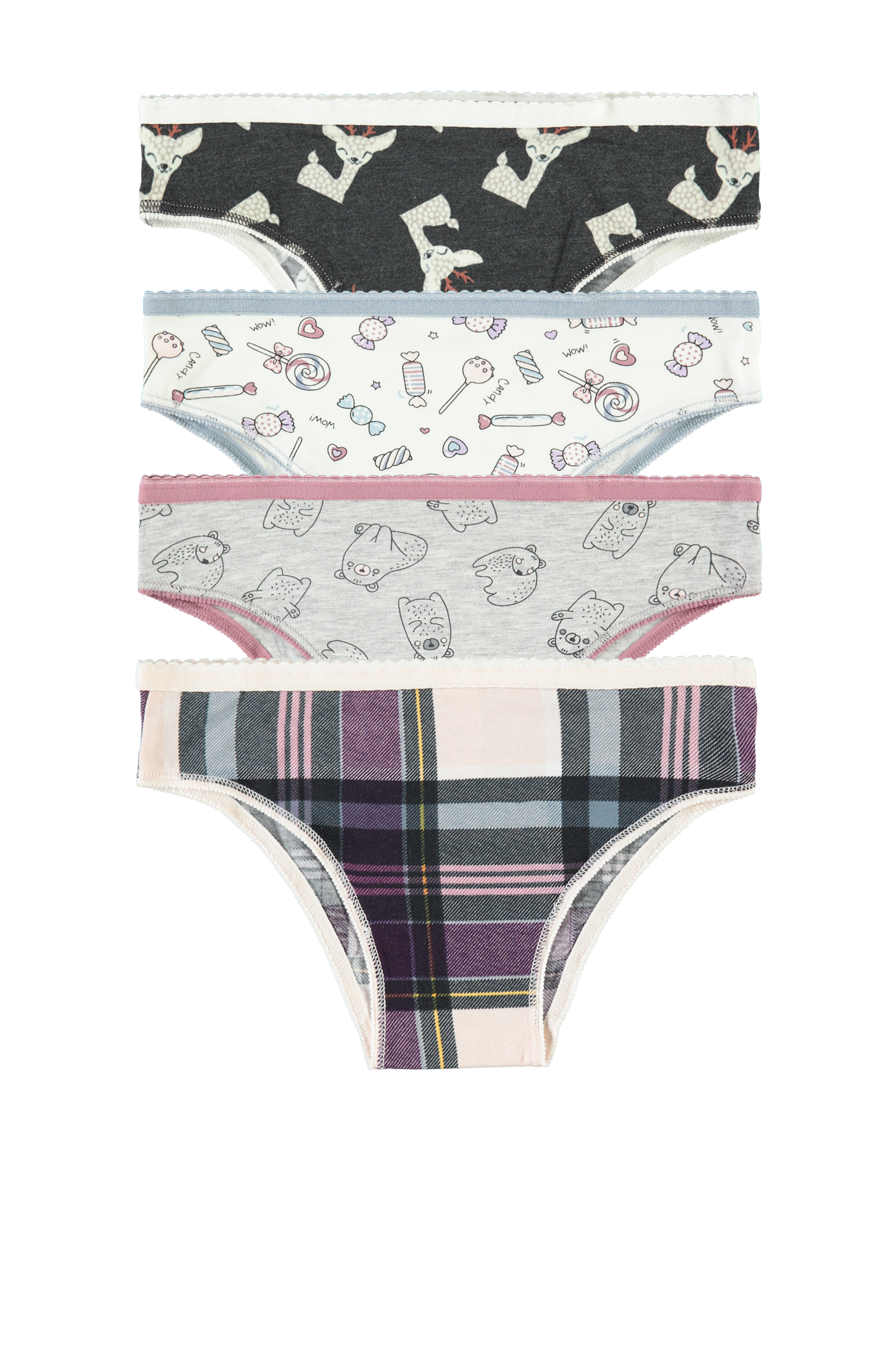 Pack of 4 Printed Cotton Knickers Tezenis