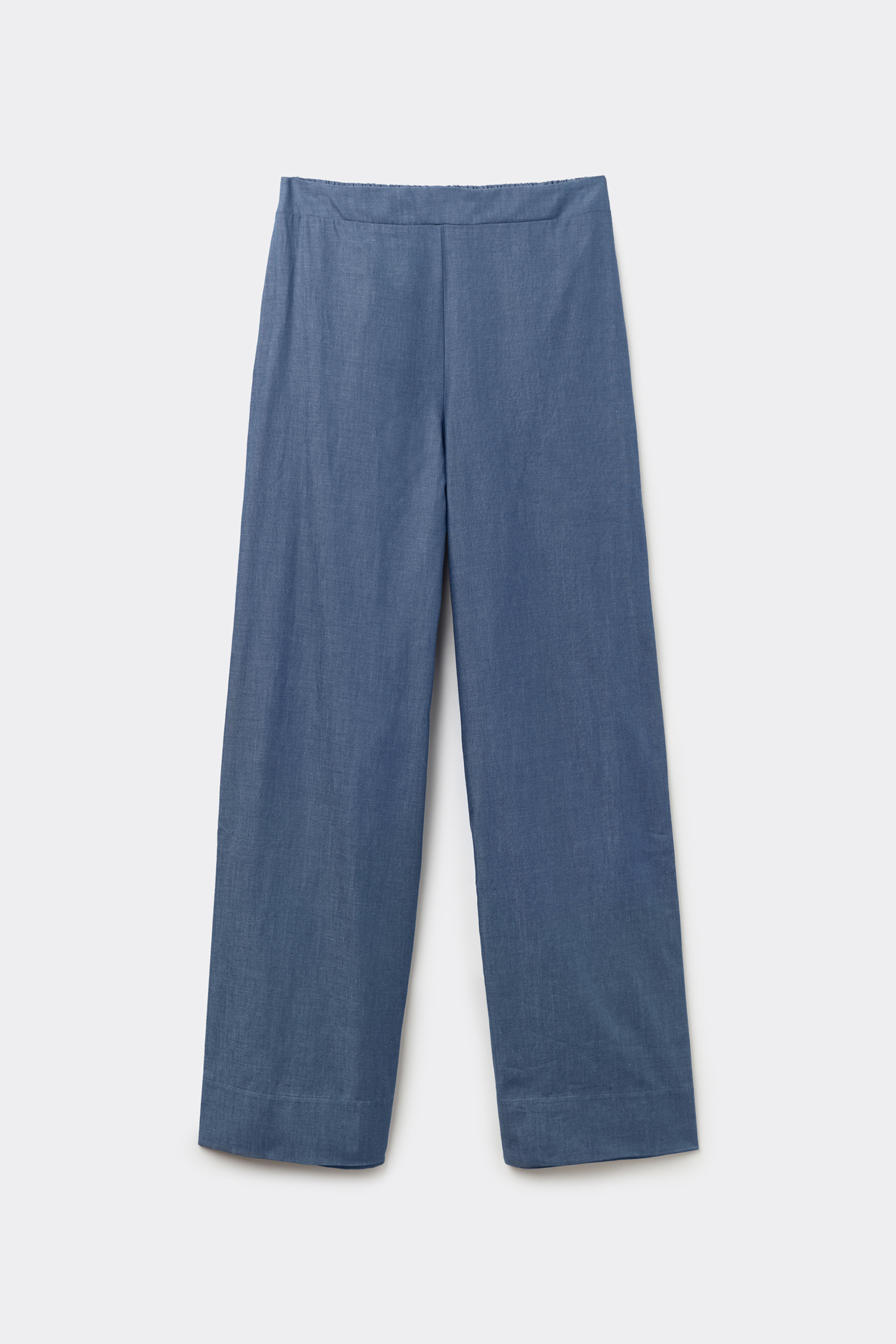 Denim Effect Fabric Palazzo Pants