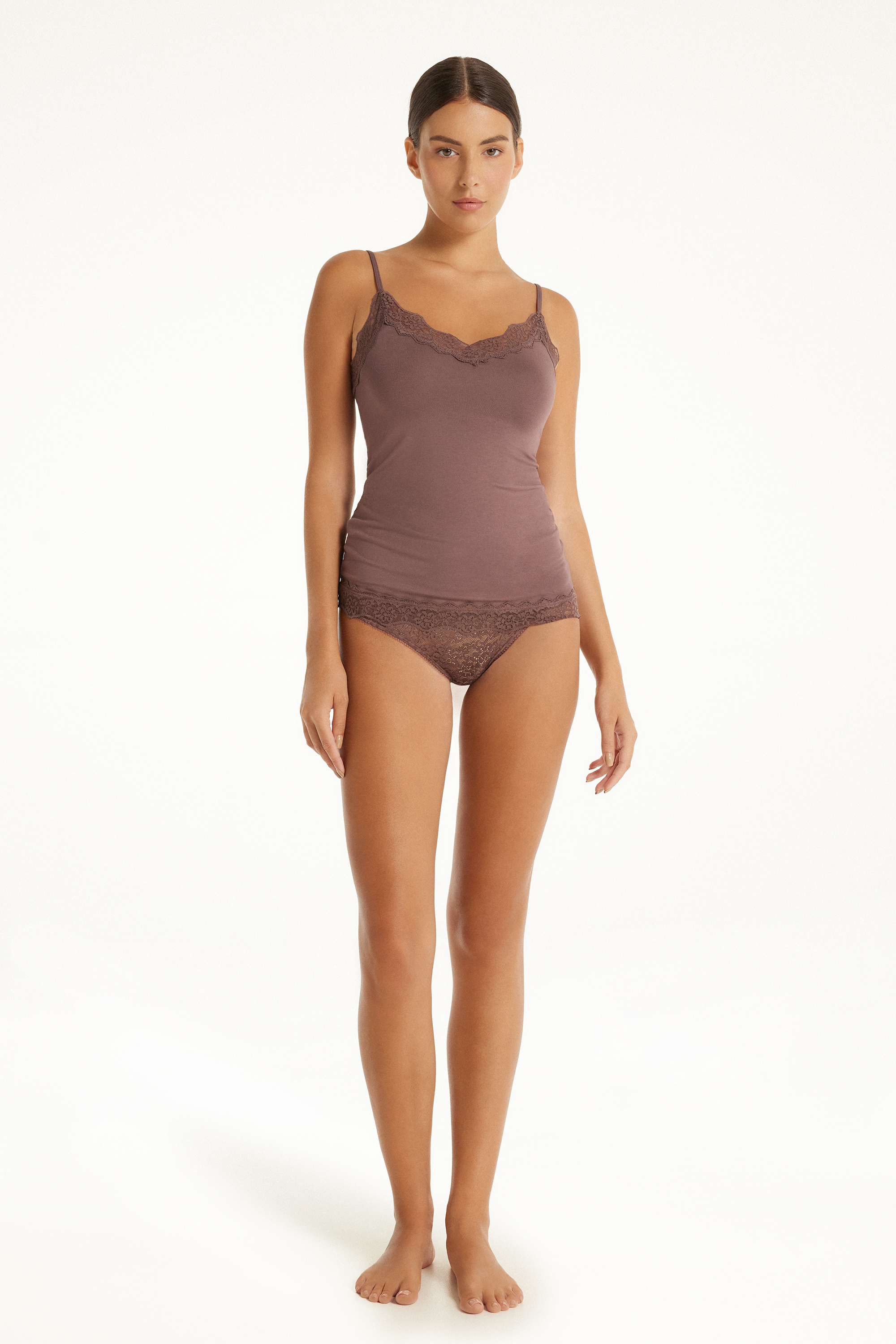 Lace Insert Vest Top