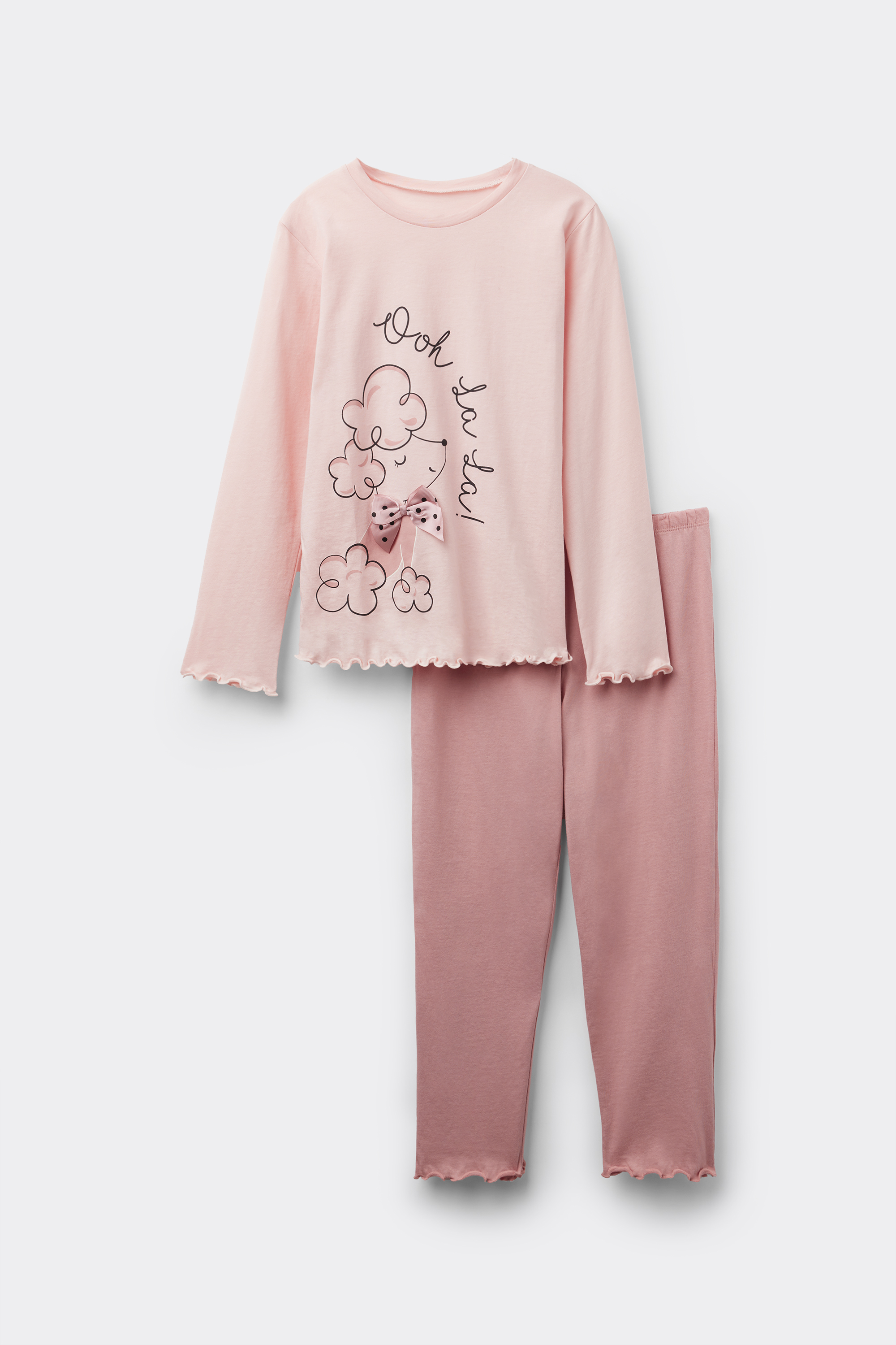 Pigiama Lungo Bimba in Viscosa Stampa Cane