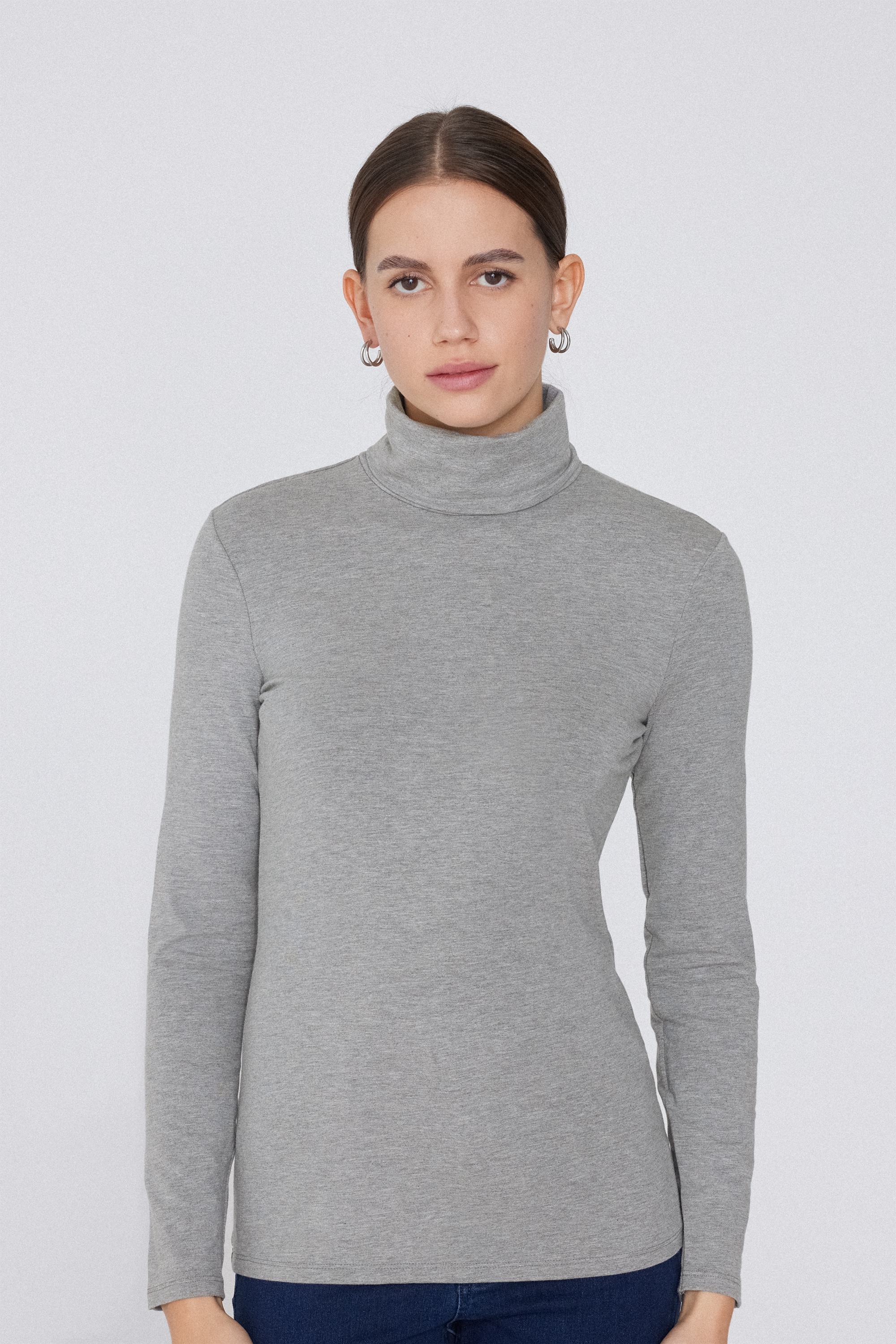 Bluză Guler &Icirc;nalt Bumbac și Modal Termic