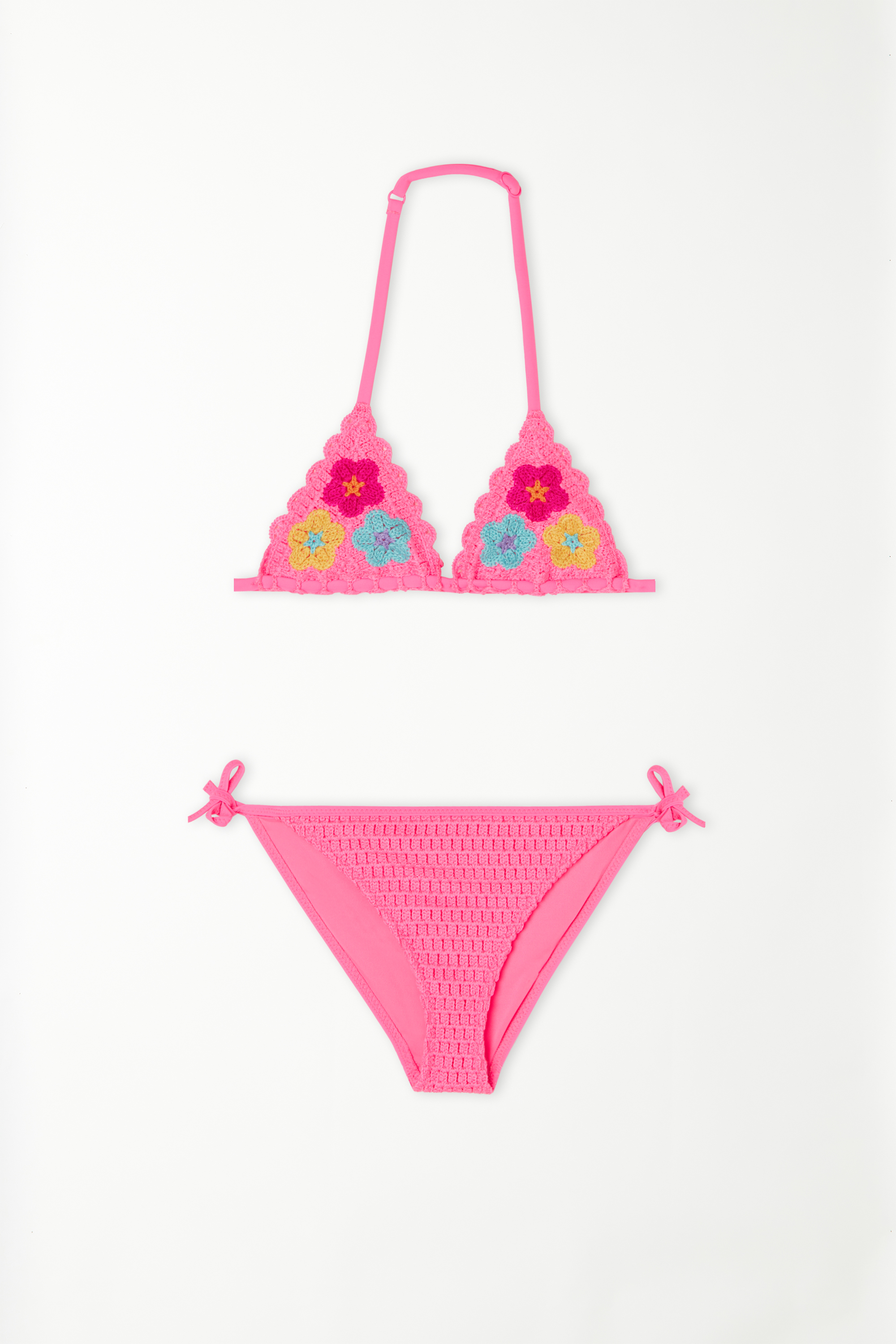 Girls’ Crochet Bouquet Triangle Bikini