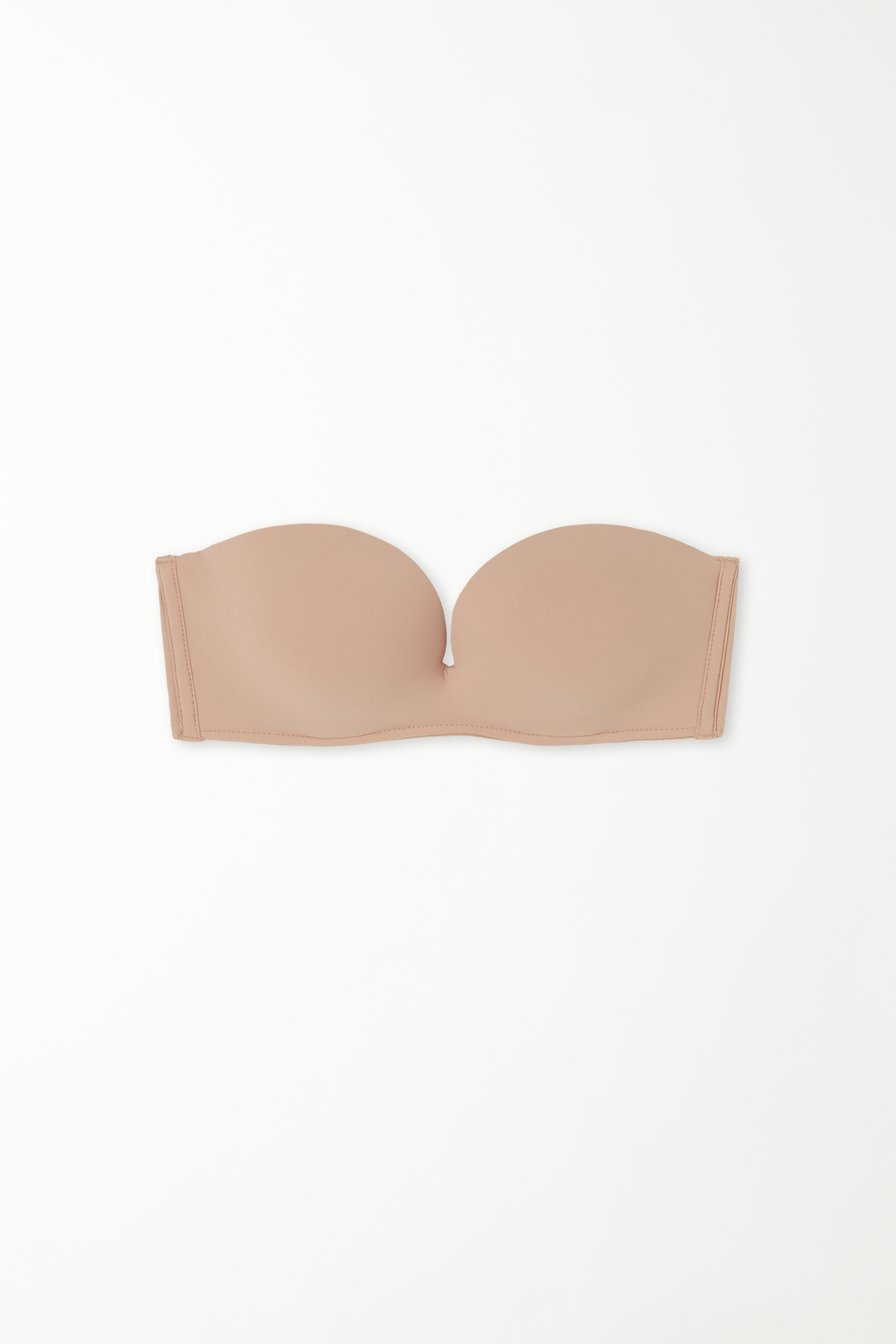 Recycled Microfiber Low-Neck Padded Bandeau Bra