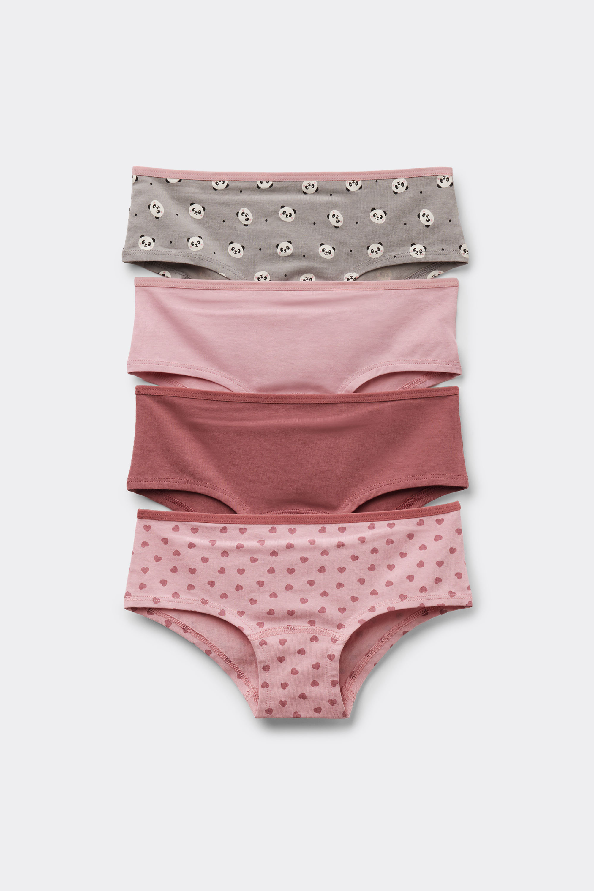 4 Pairs of Girls’ Printed Cotton Shorts