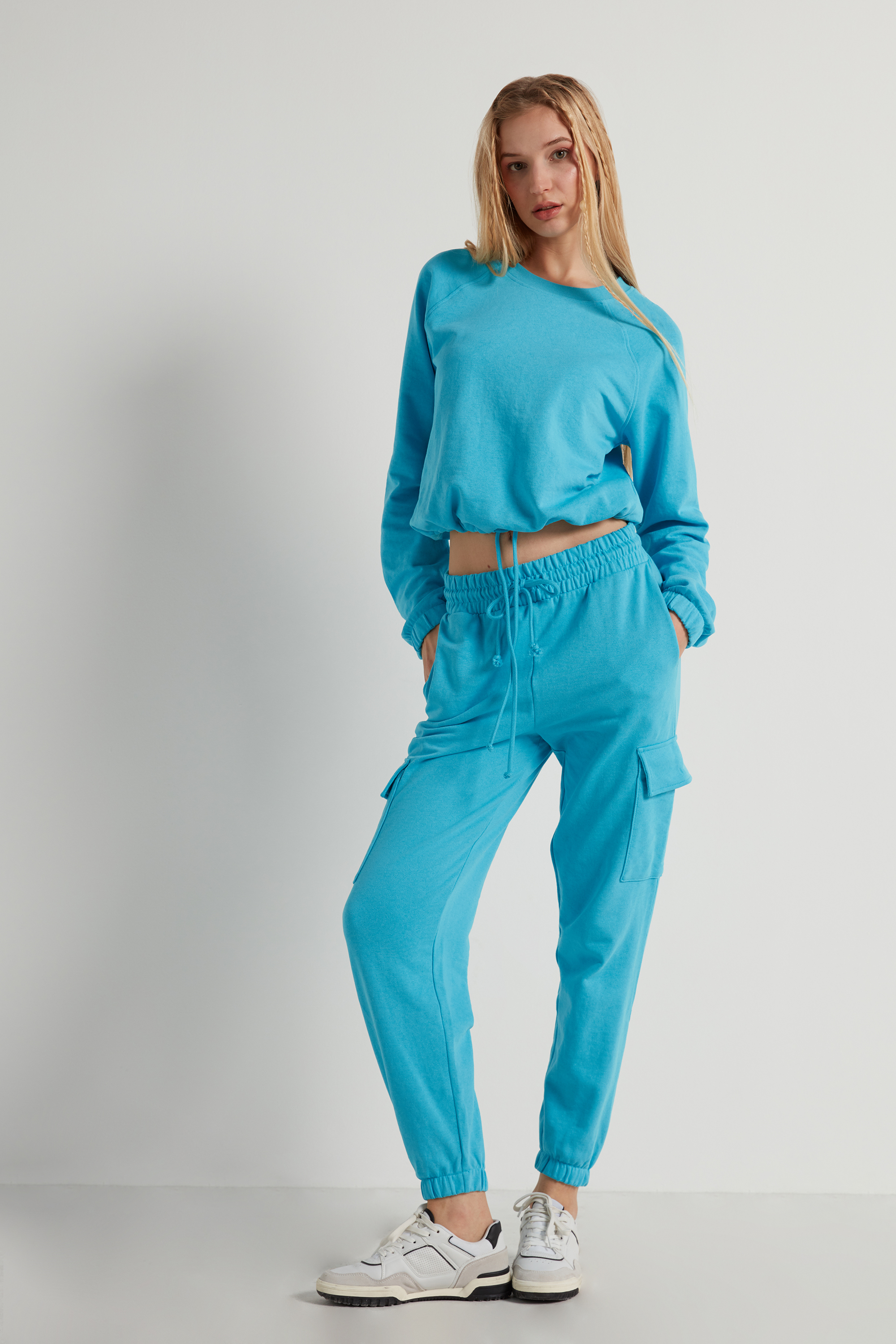 Long Fleece Cargo Trousers