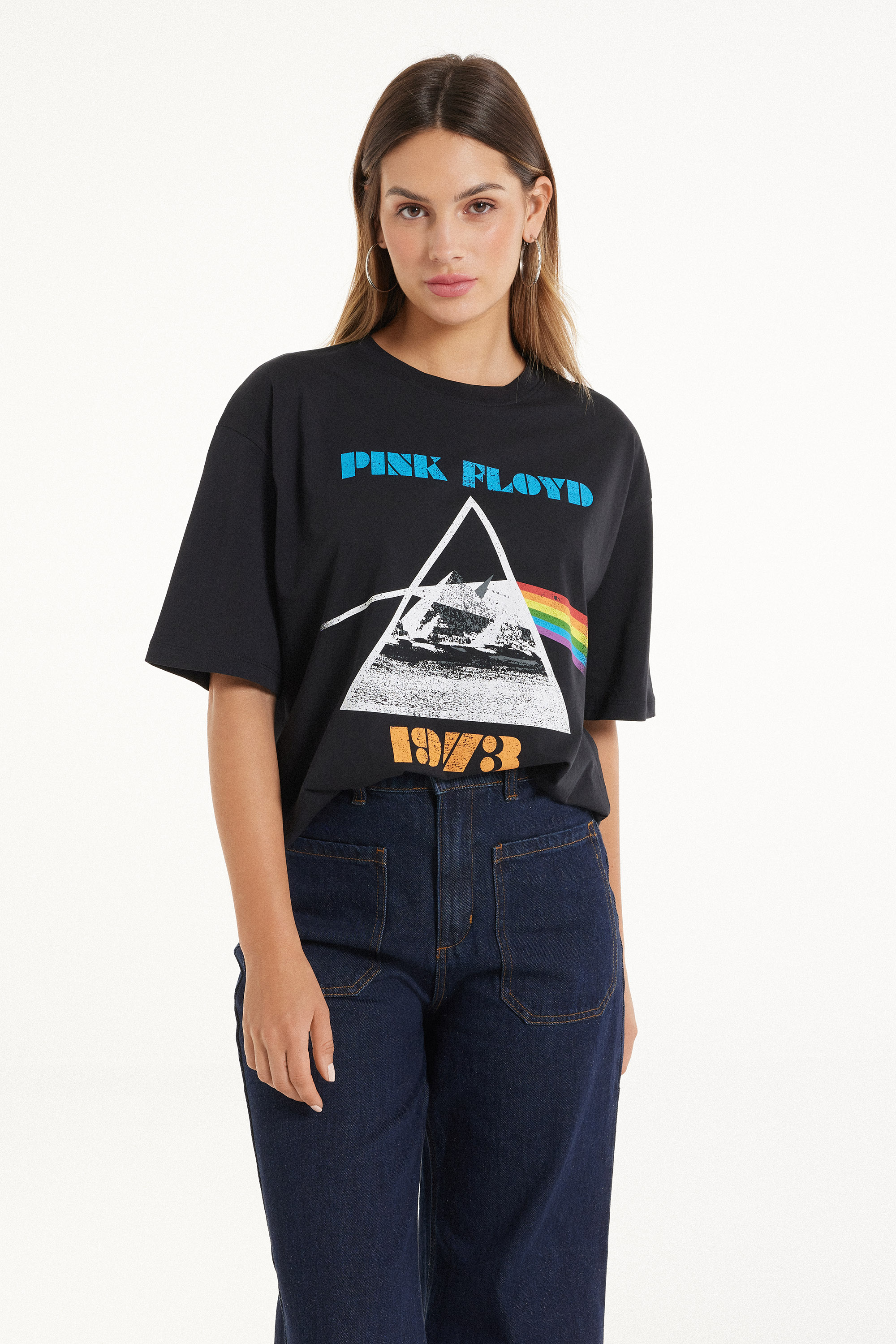 Unisex-T-Shirt mit Pink-Floyd-Print