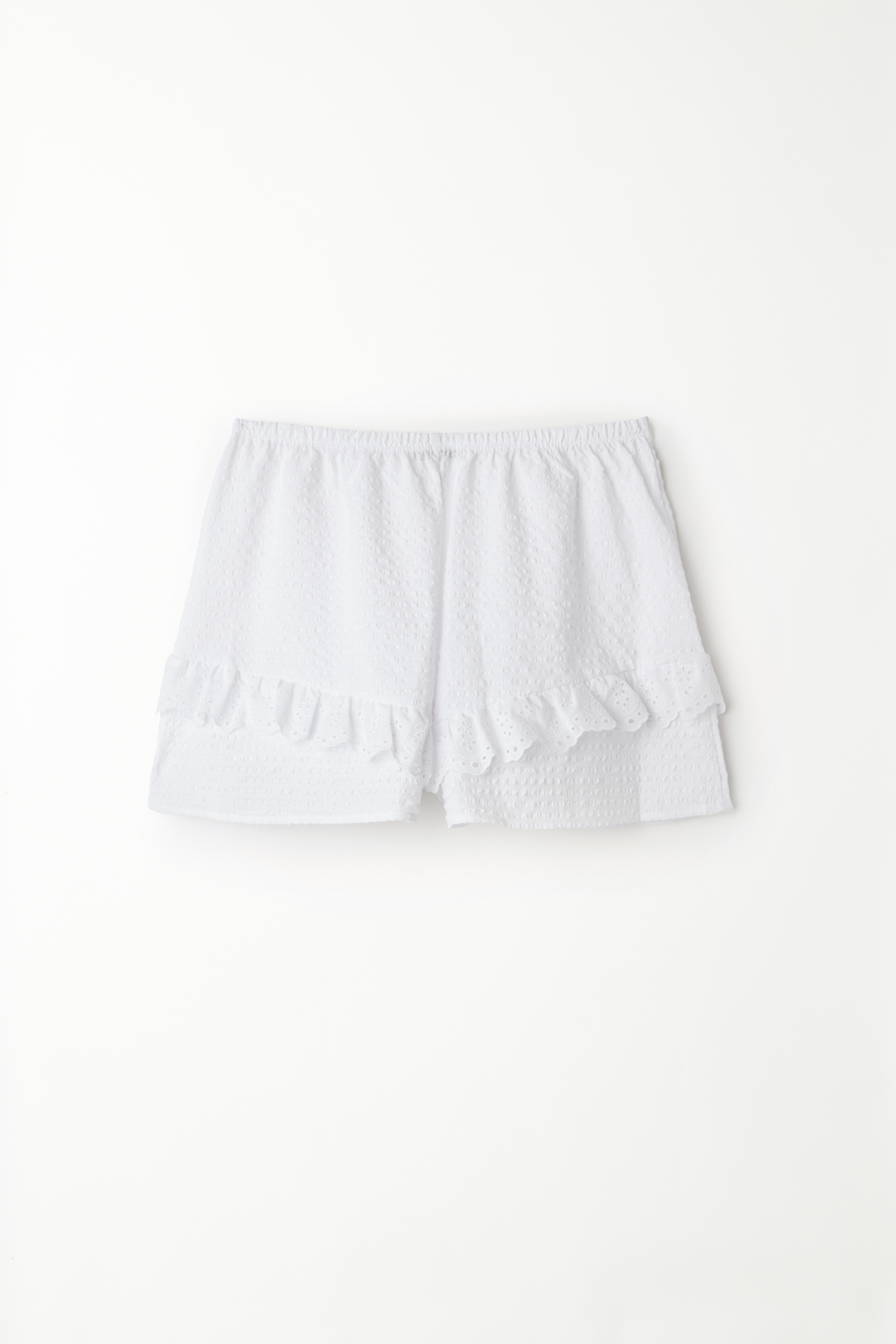 Wrinkled-Effect Fabric Shorts