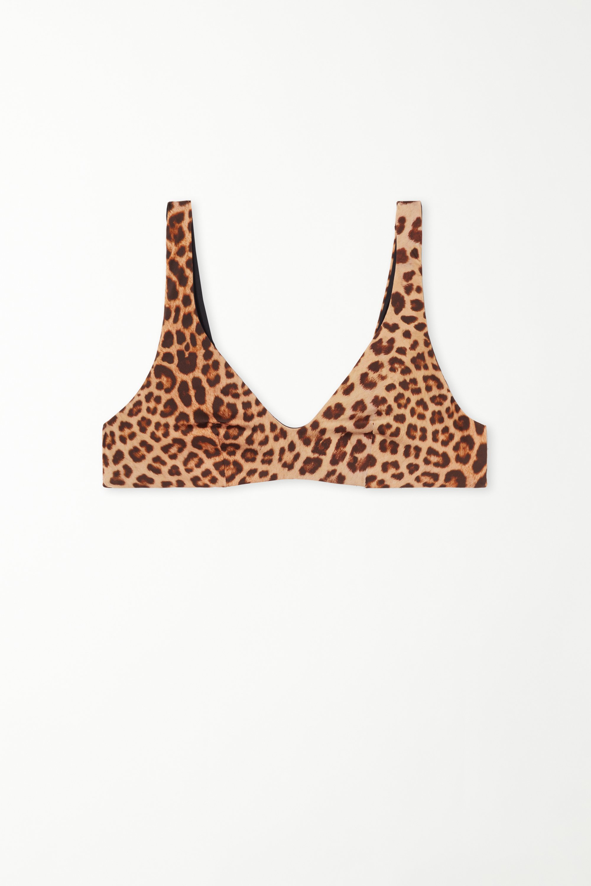 Wild Leopard Low-Necked Bikini Top