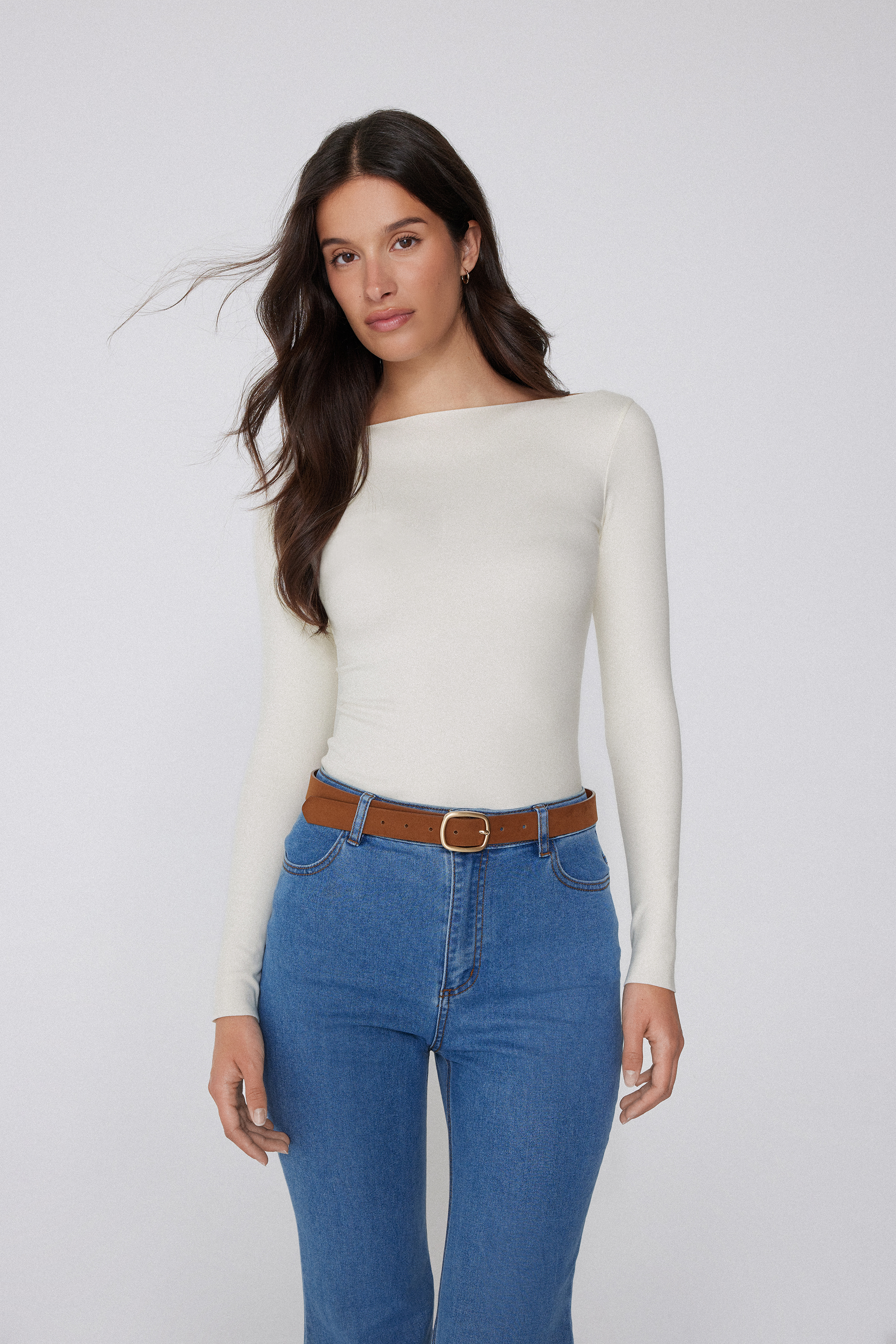 Invisible Therm Long Sleeve Boat Neck Top