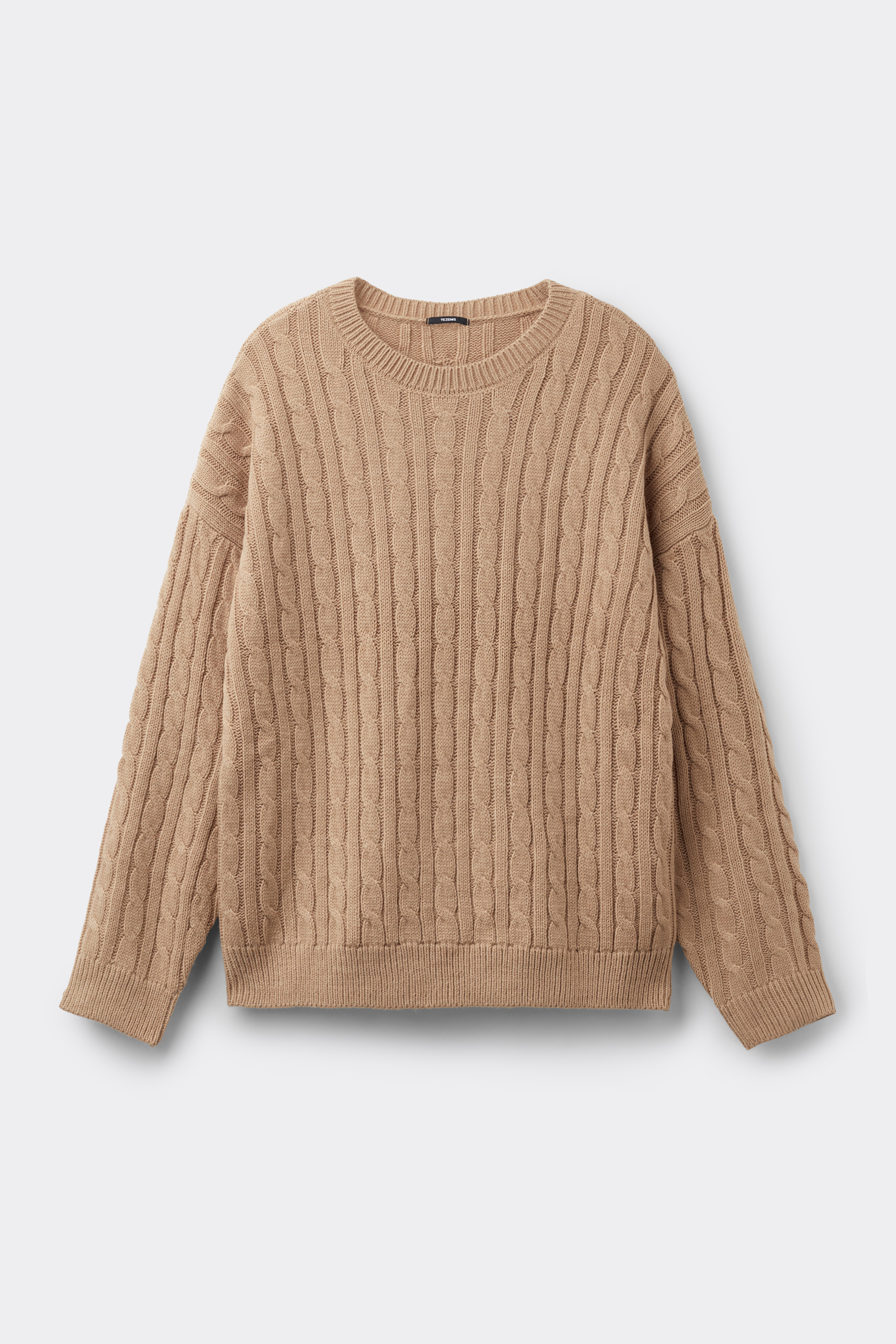 TOP LONG SLEEVE ROUND NECK FULLY-FASHIONED BRAIDS