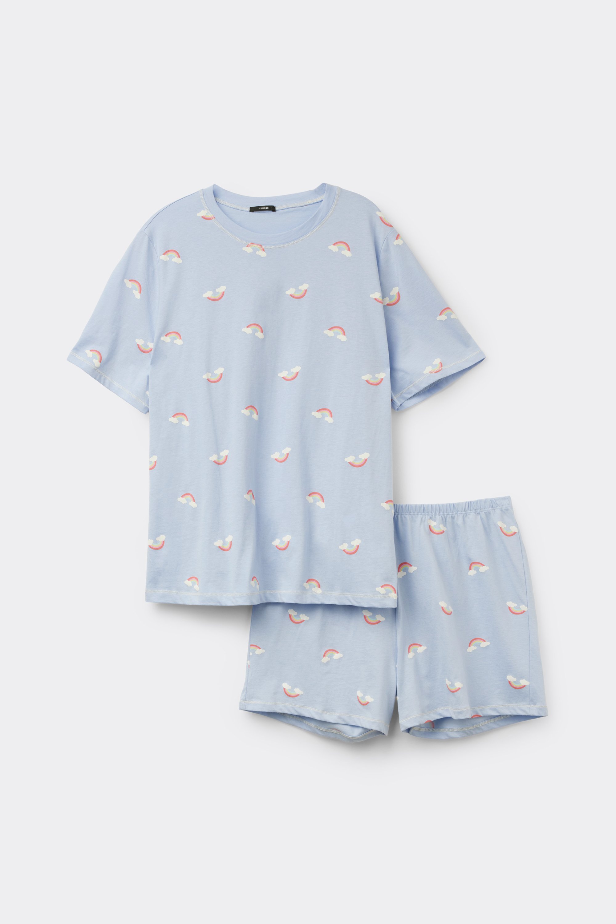 Pijama Corto Algod&oacute;n Estampado Arco&iacute;ris
