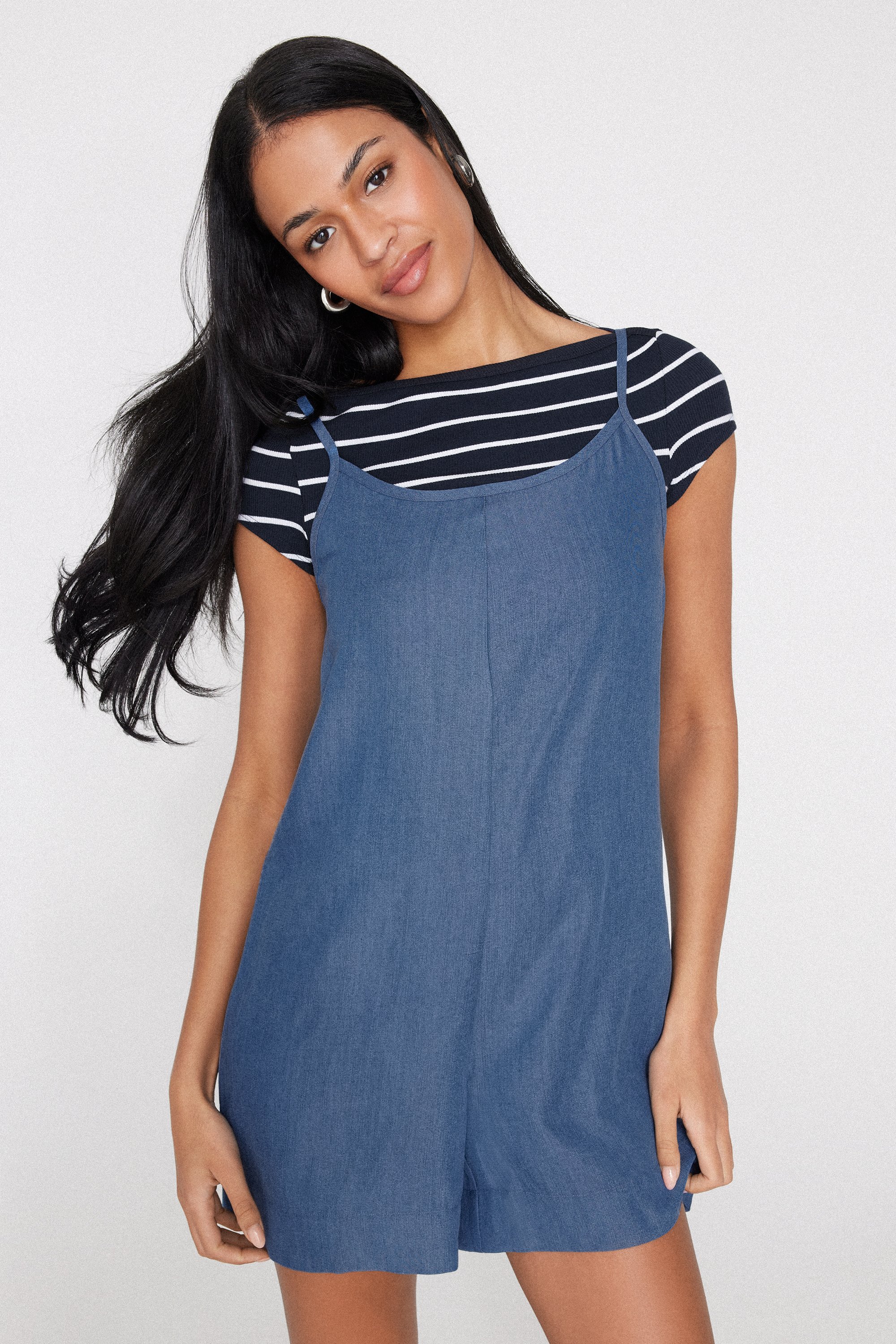 Salopette Courte en Jean Brut