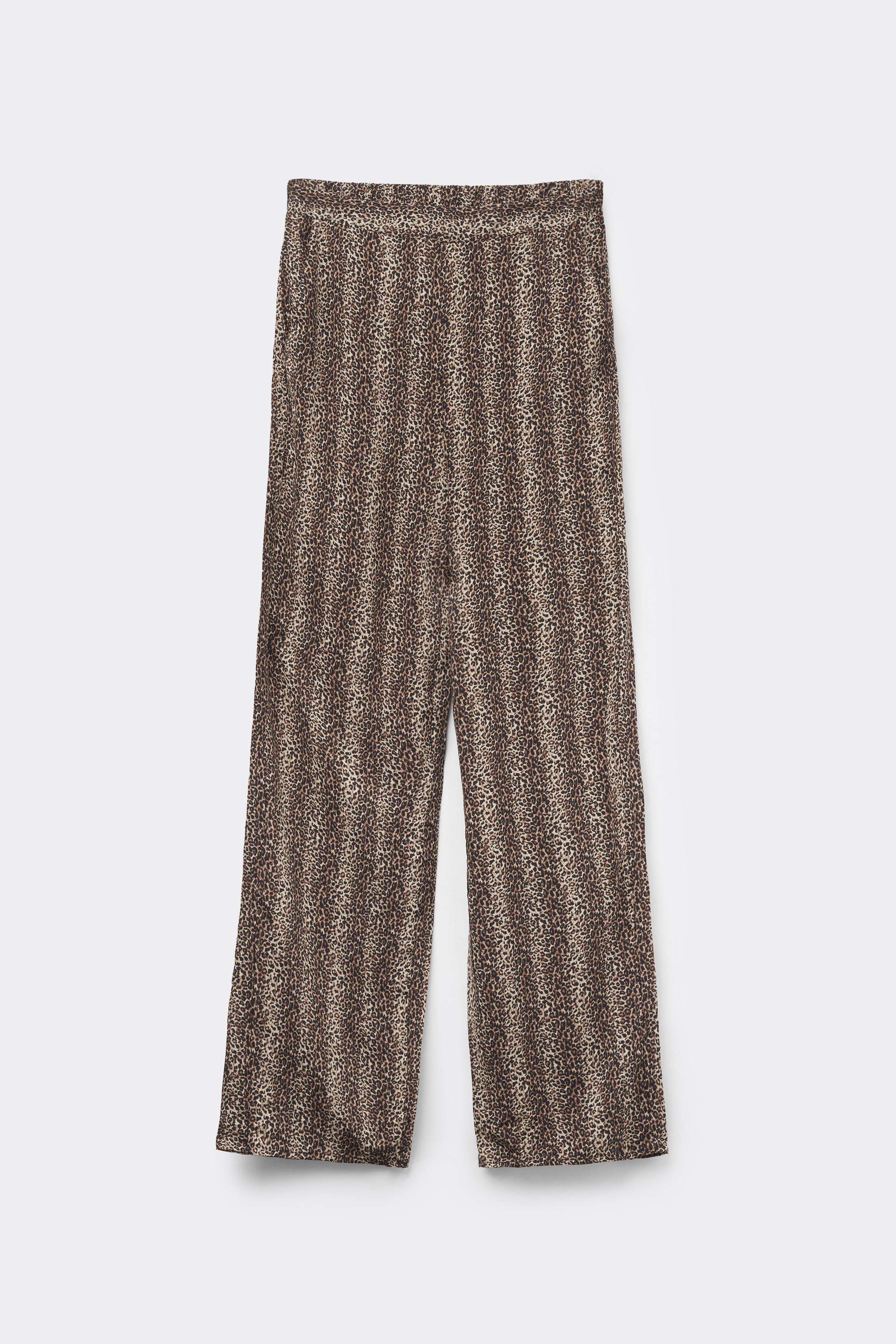 Viscose Canvas Straight-Cut Trousers