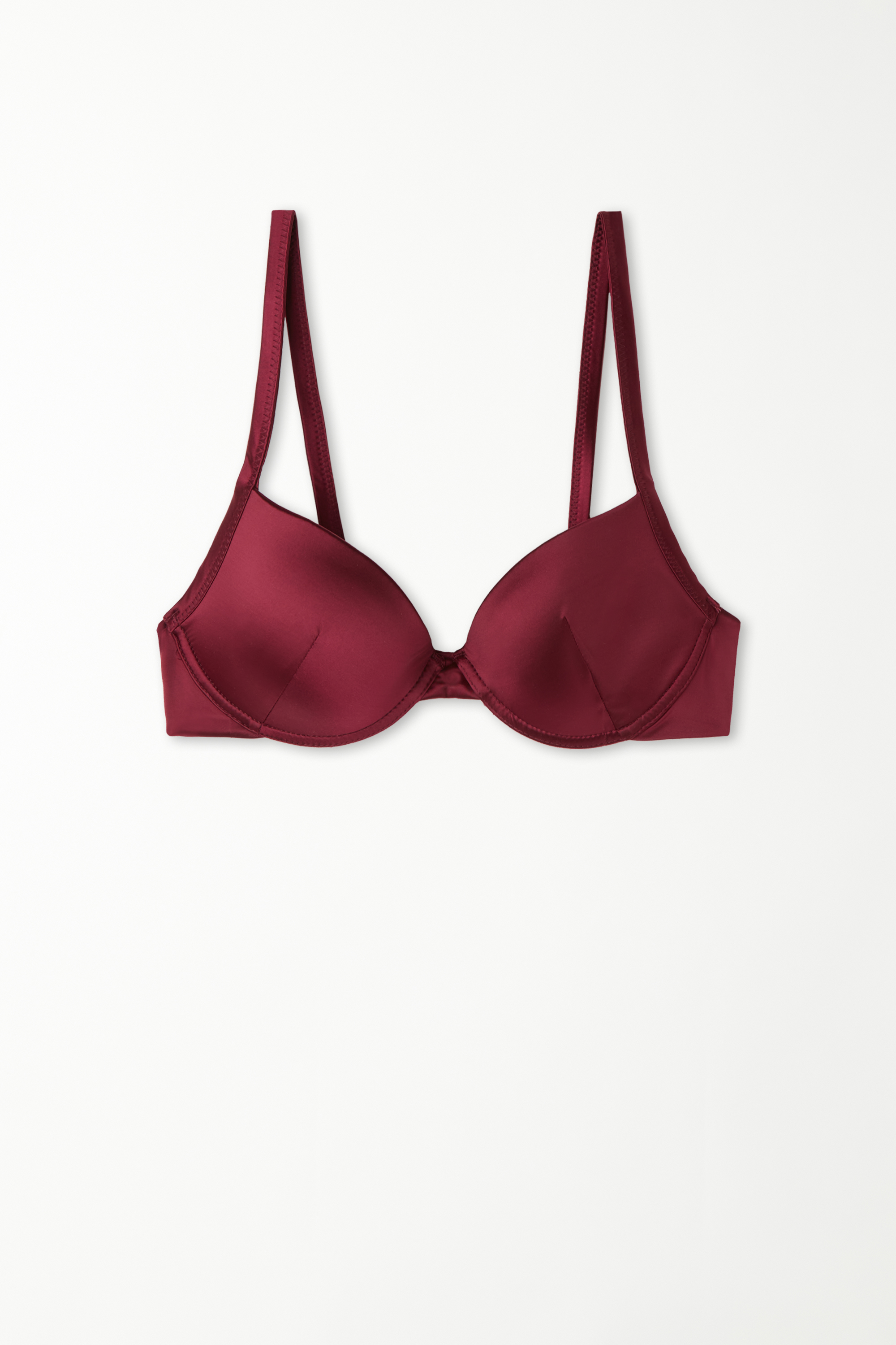 Shiny Burgundy Padded PushUp Bikini Top Tezenis