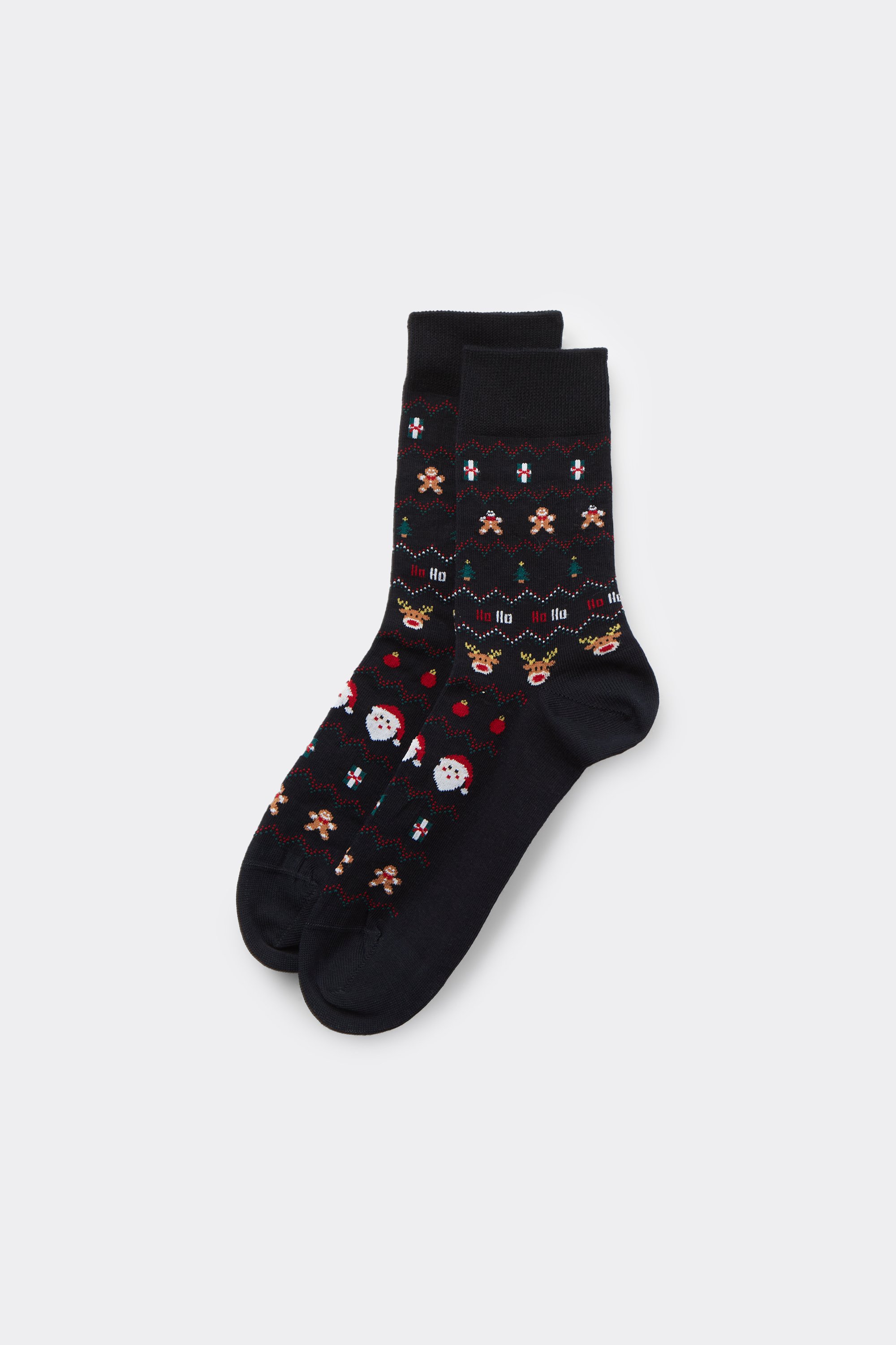 Men’s Semi-Short Patterned Cotton Socks