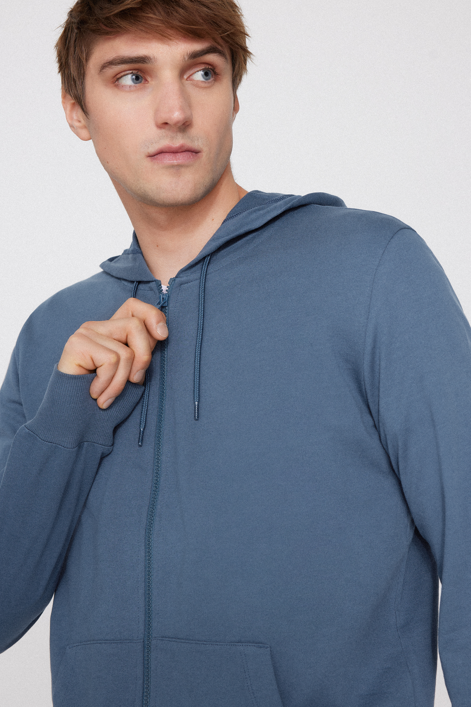 Long-Sleeved Zip-Up Hoodie - Sweatshirts - Men | Tezenis
