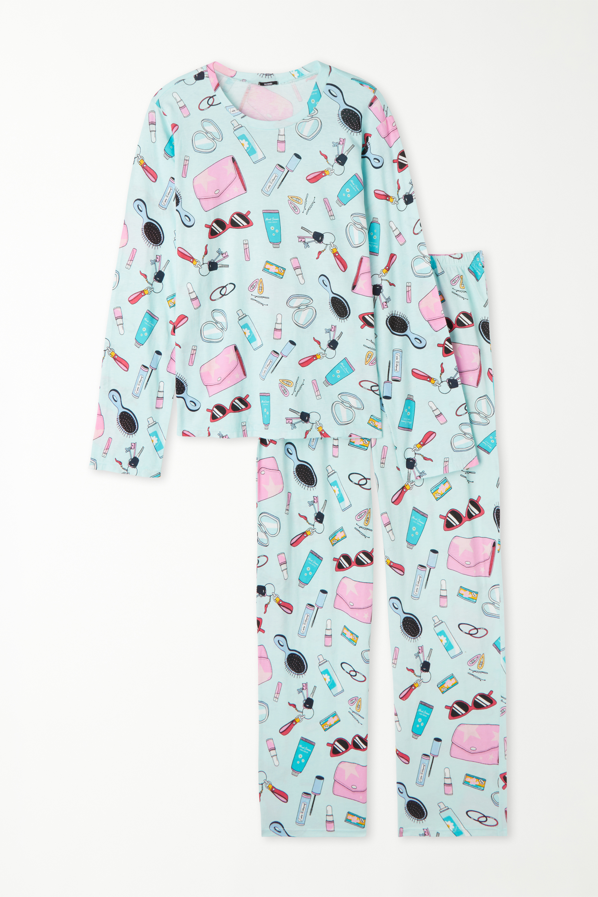 Pijama Lungă din Bumbac Imprimeu Beauty