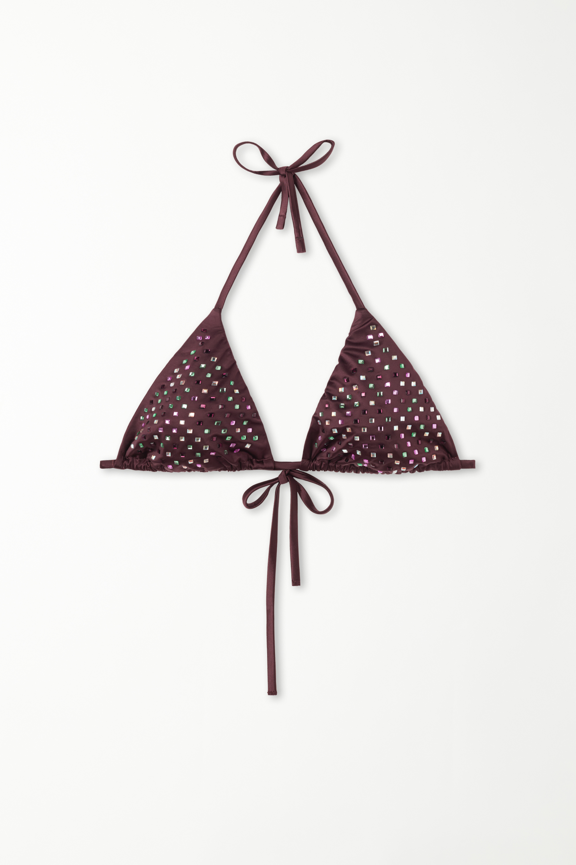 Shiny Quartz Triangle Bikini Top