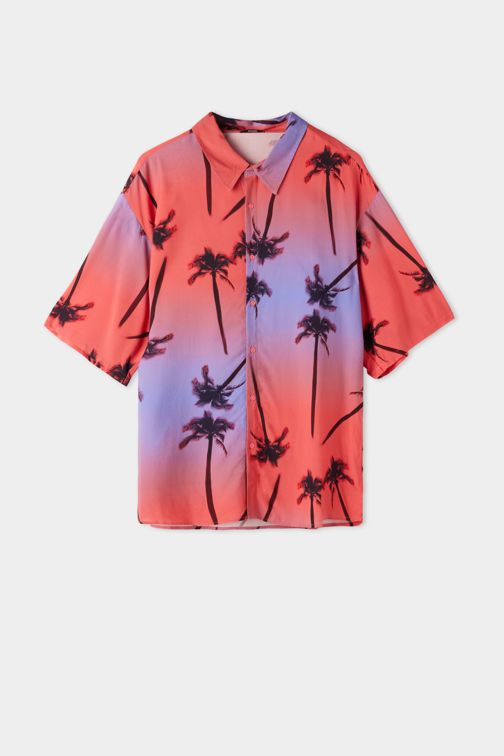 Short Sleeve Viscose Canvas Shirt