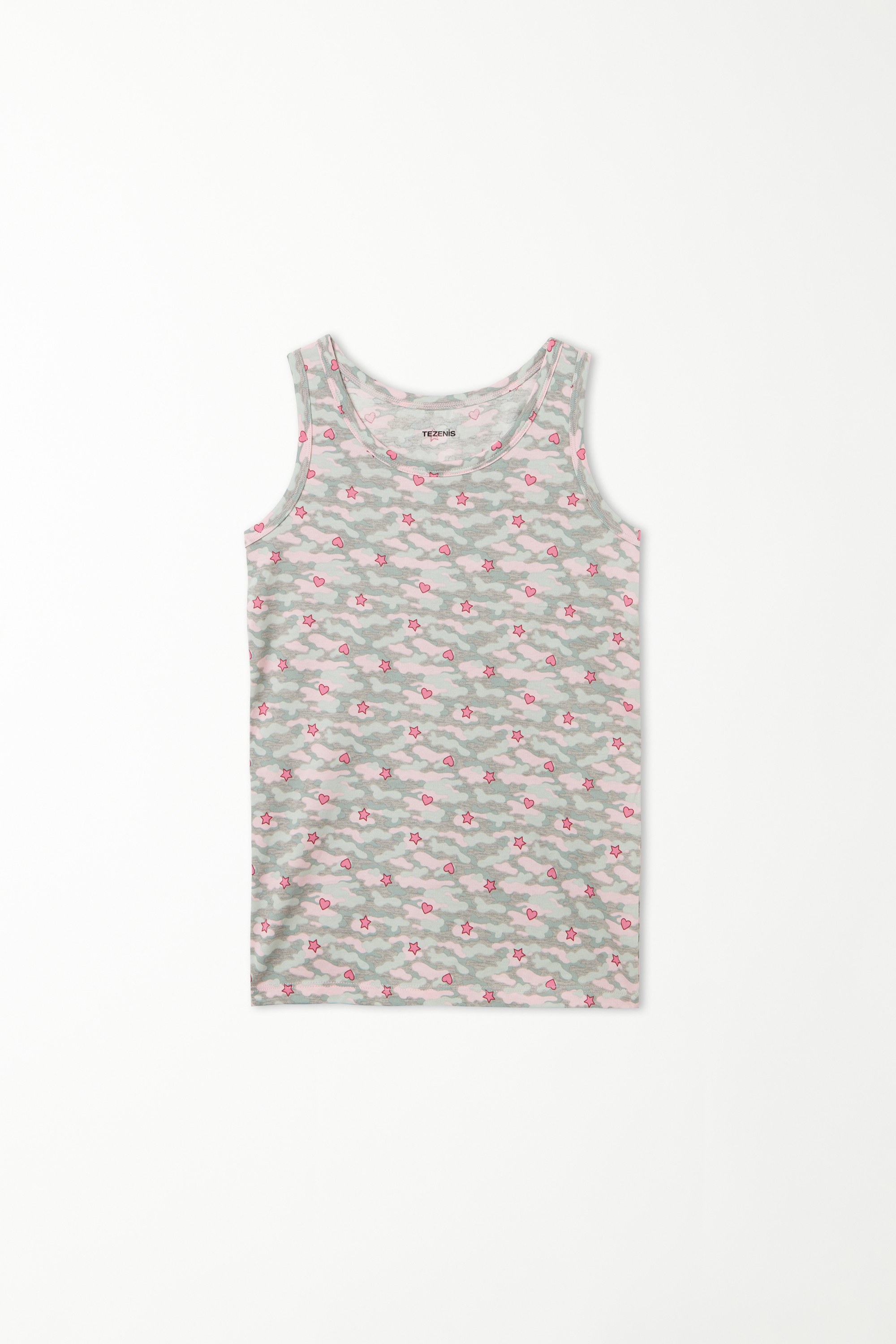 Unisex Kids' Printed Cotton Camisole with Wide Shoulder Straps