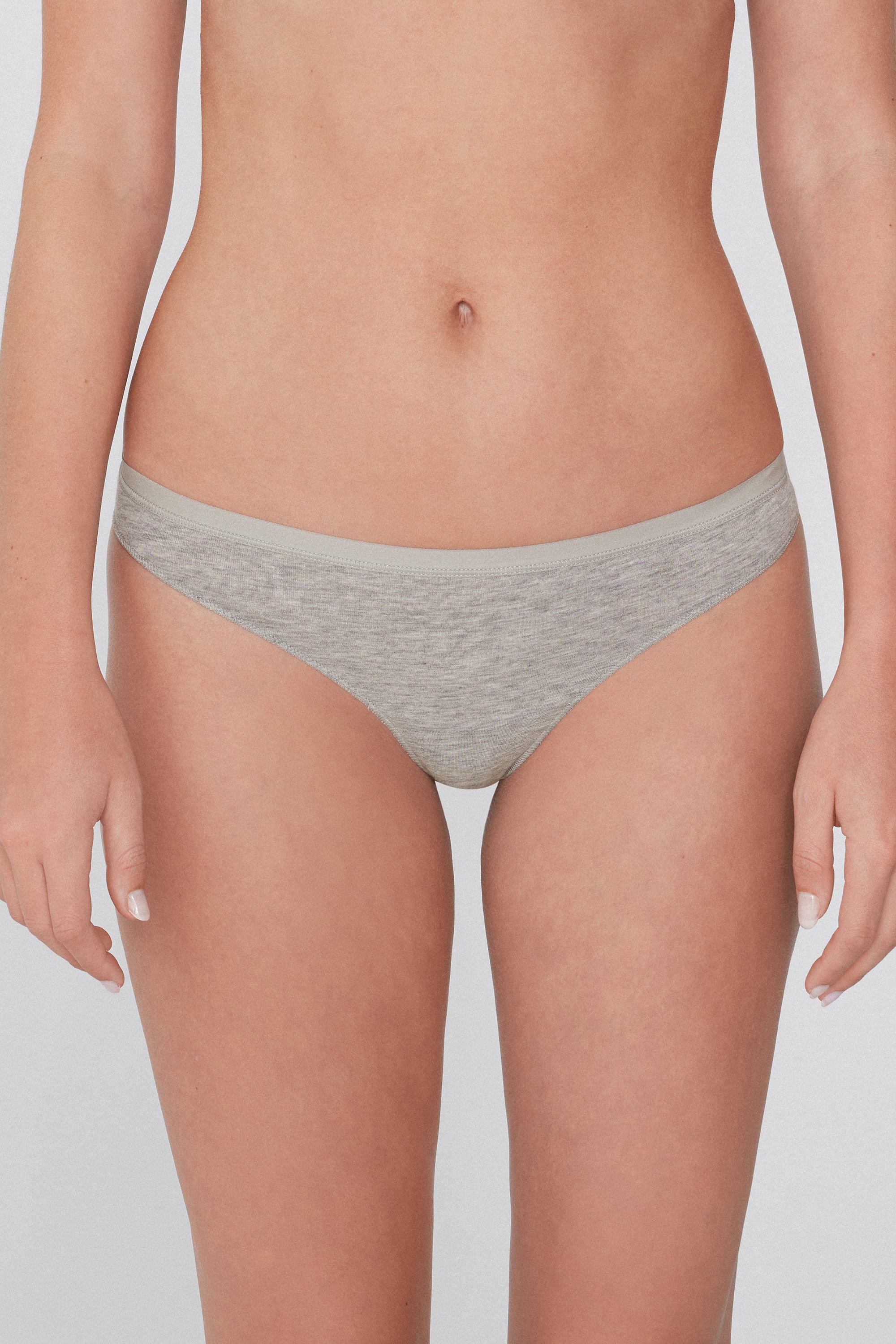 Set Di 3 Perizomi In Cotone E Pizzo - Bianco - Donna - 8.00