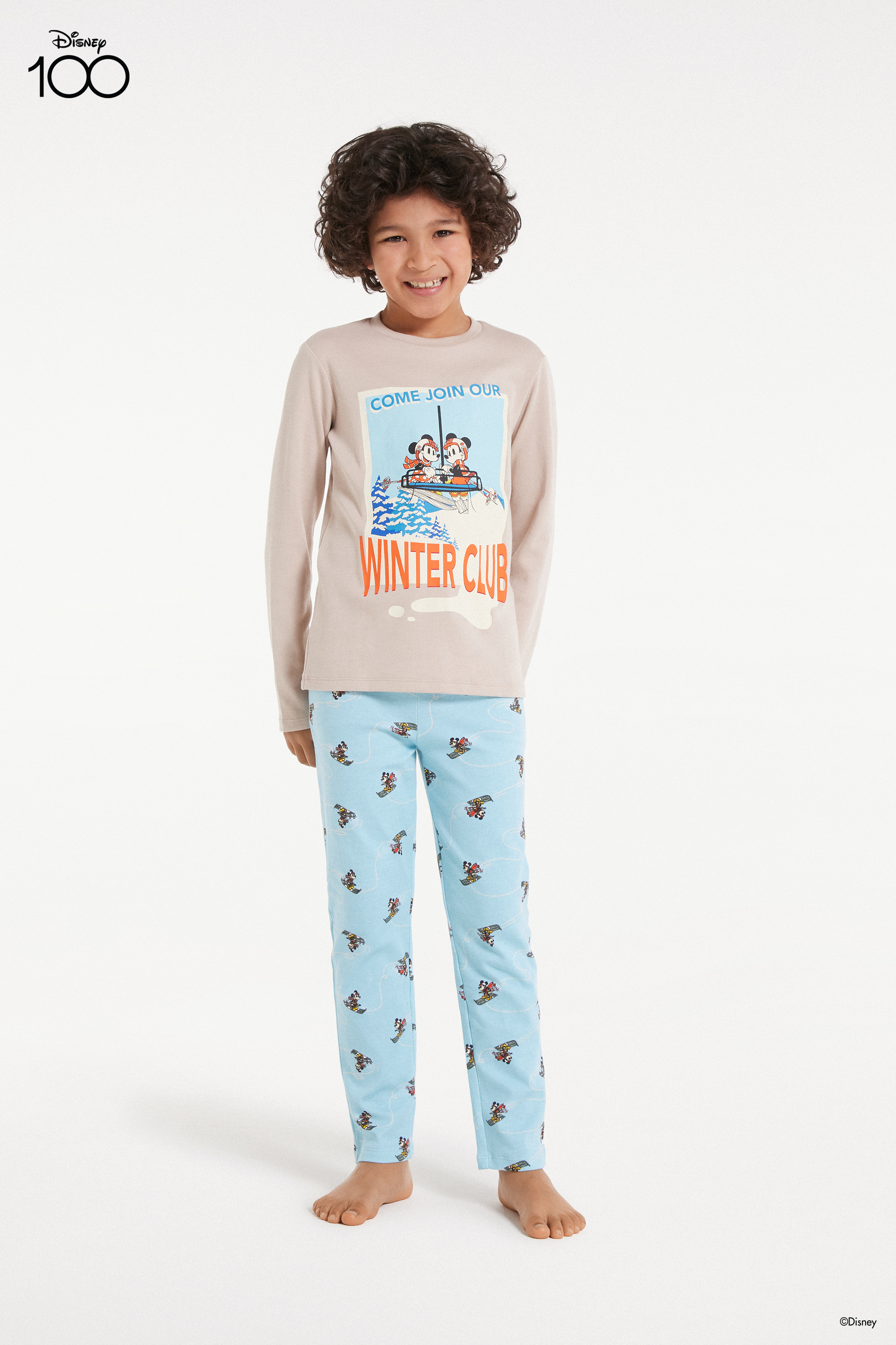 Pigiama Lungo in Cotone Pesante Disney Bimbi Unisex