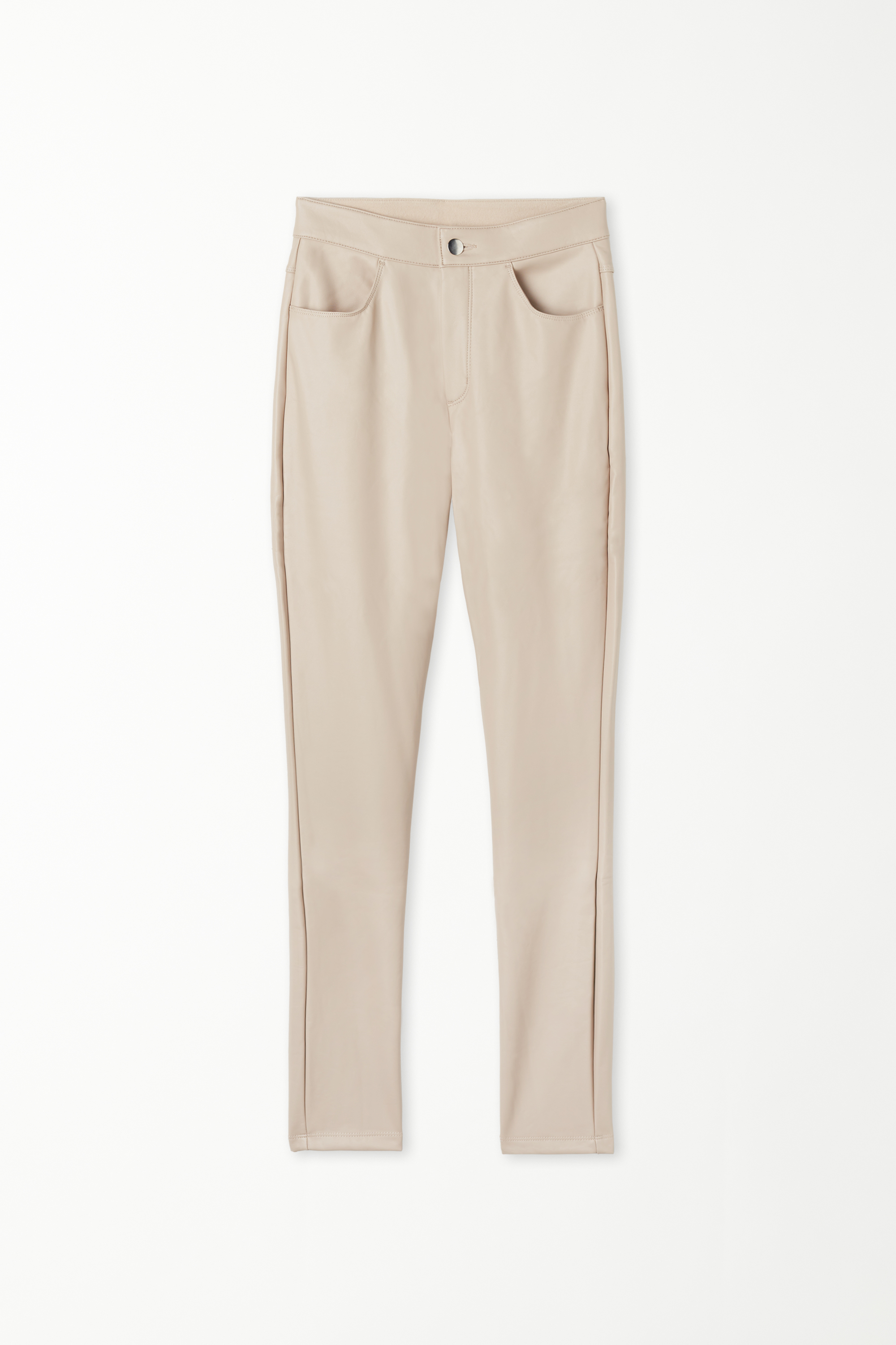 Coated-Effect Thermal Trousers with Pockets