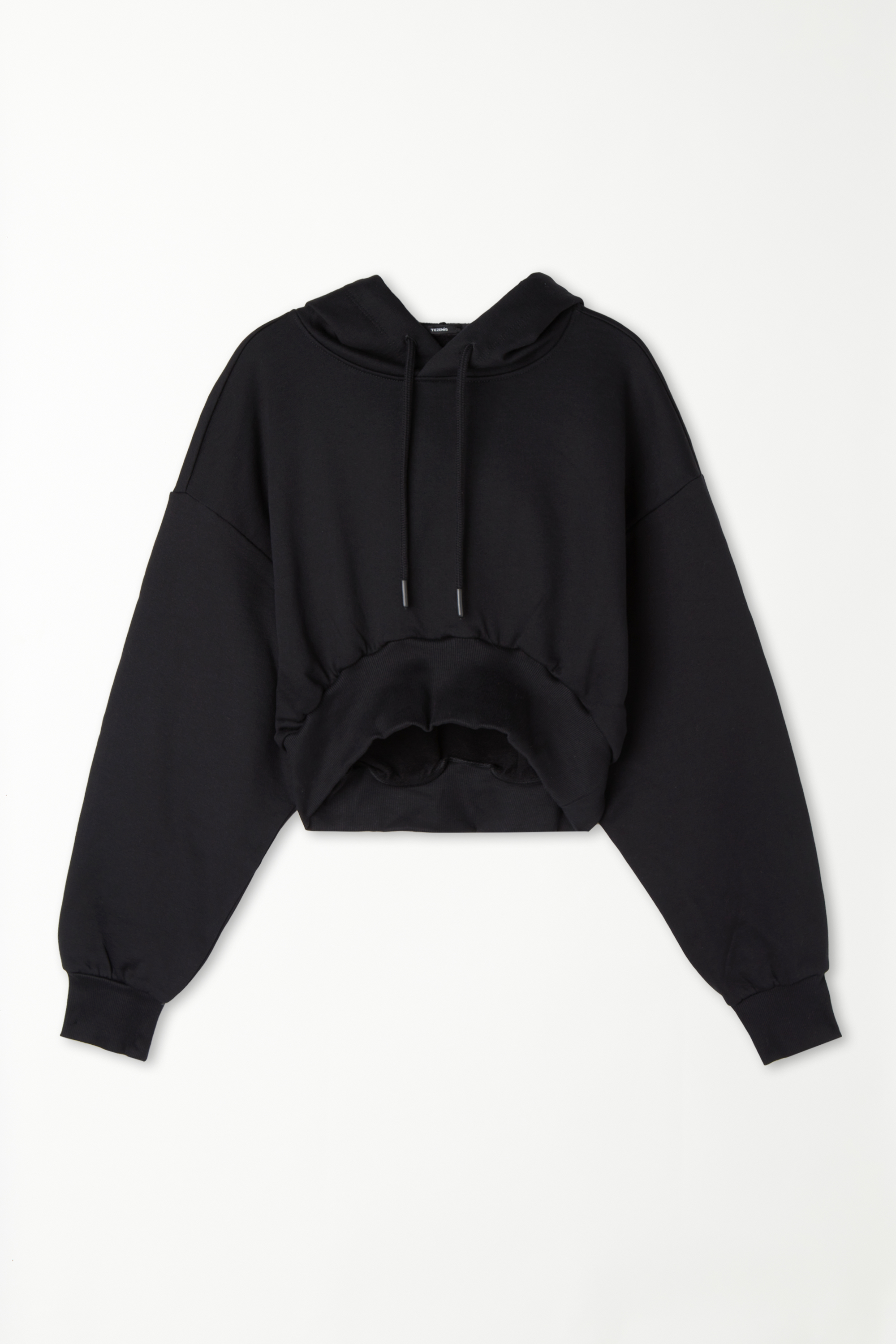 Long Sleeve Drop Shoulder Heavyweight Cropped Hoodie Sweatshirt