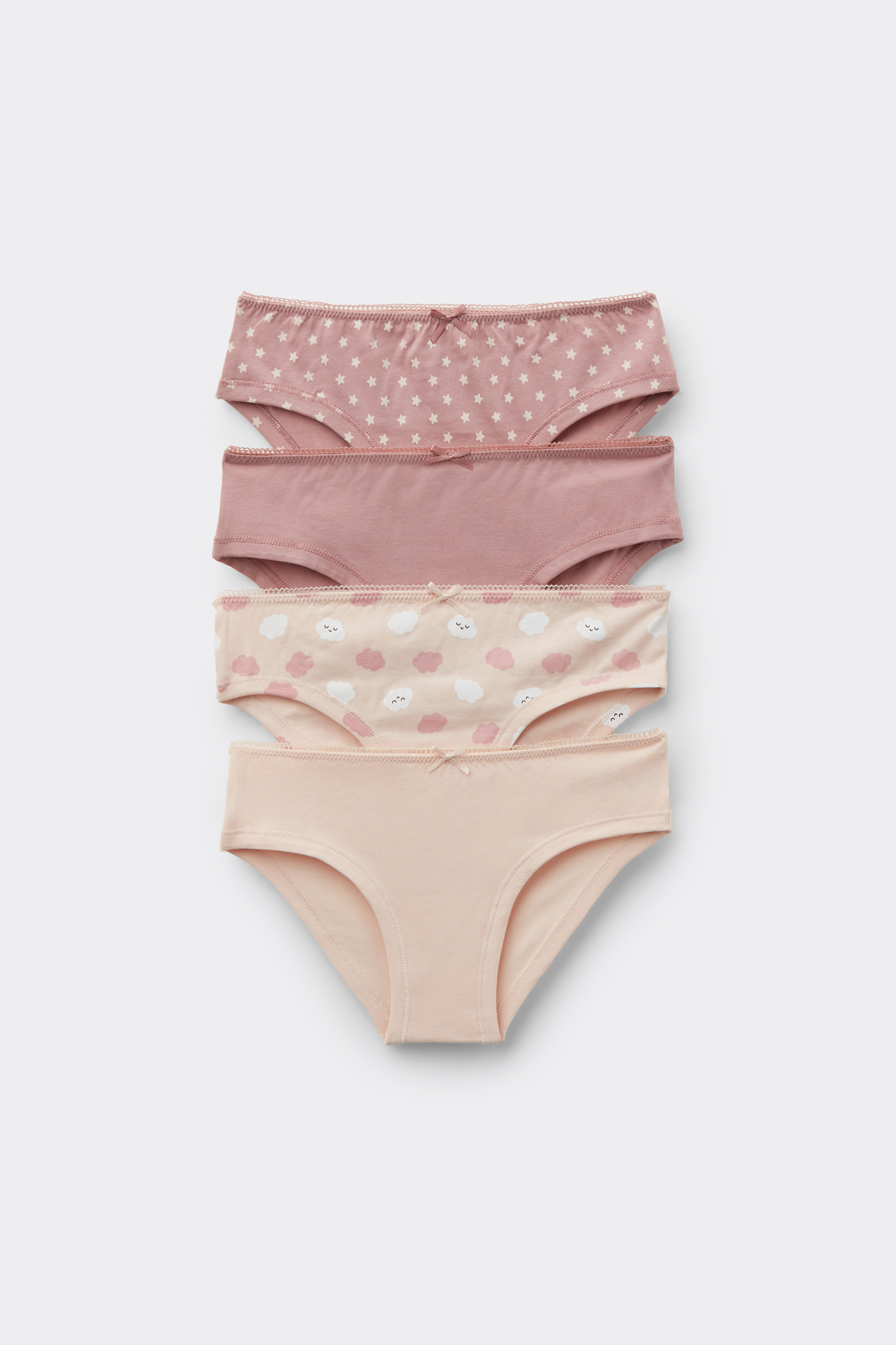 4 Pairs of Girls&rsquo; Printed Cotton Knickers