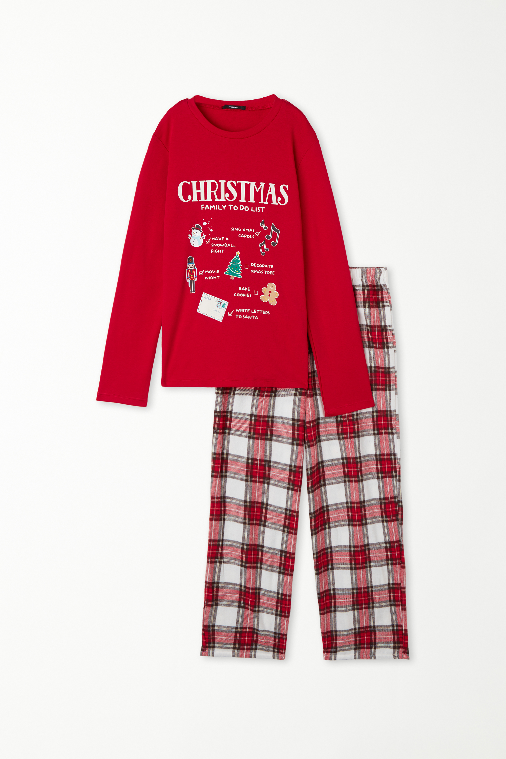 Pyjama Long Coton Épais Imprimé « To do list » Enfant Unisexe